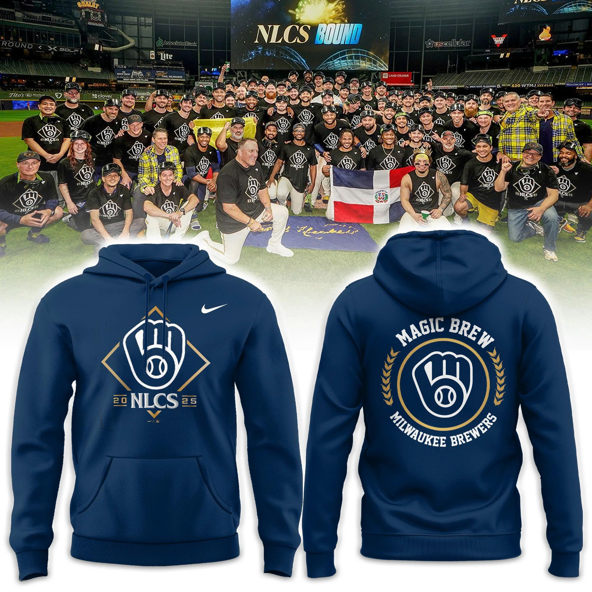 Milwaukee Brewers National League Division Series Champions Locker Room Combo Hoodie| Jogger | Cap