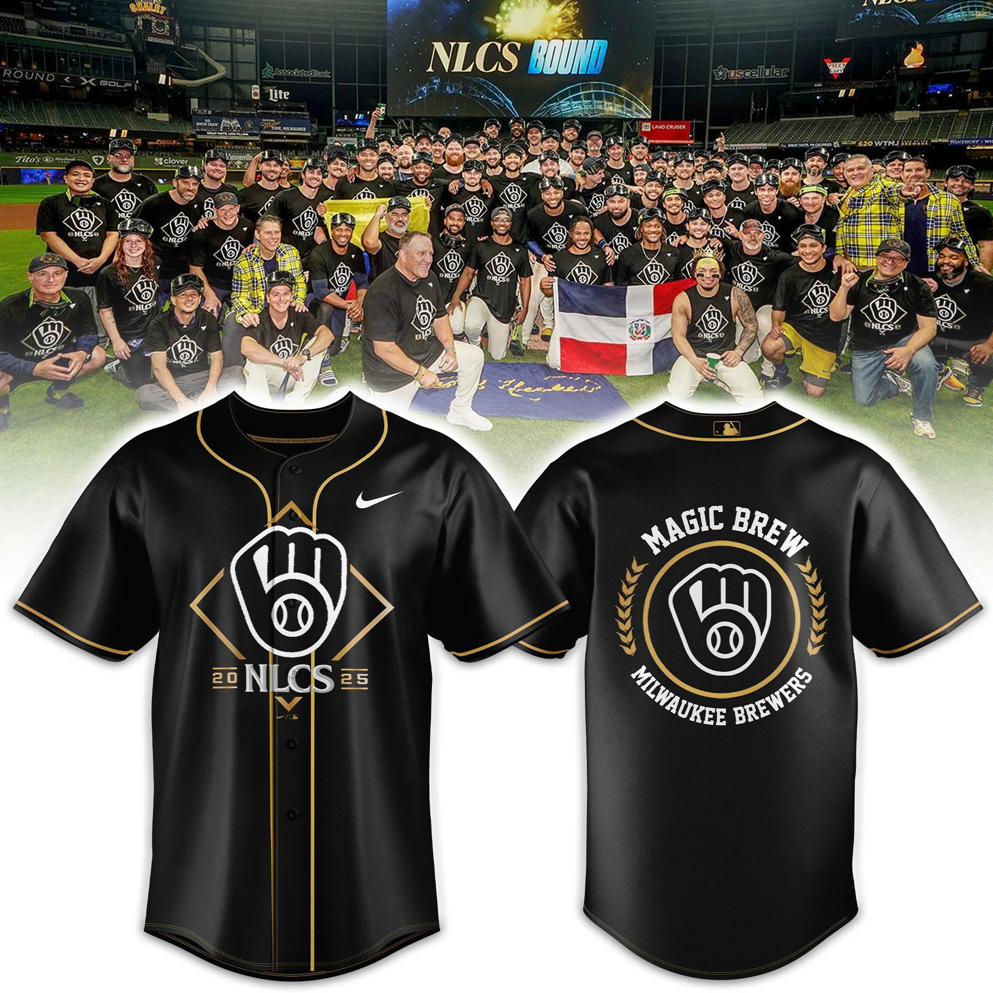Milwaukee Brewers National League Division Series Champions Locker Room Combo Jersey| Jogger | Cap