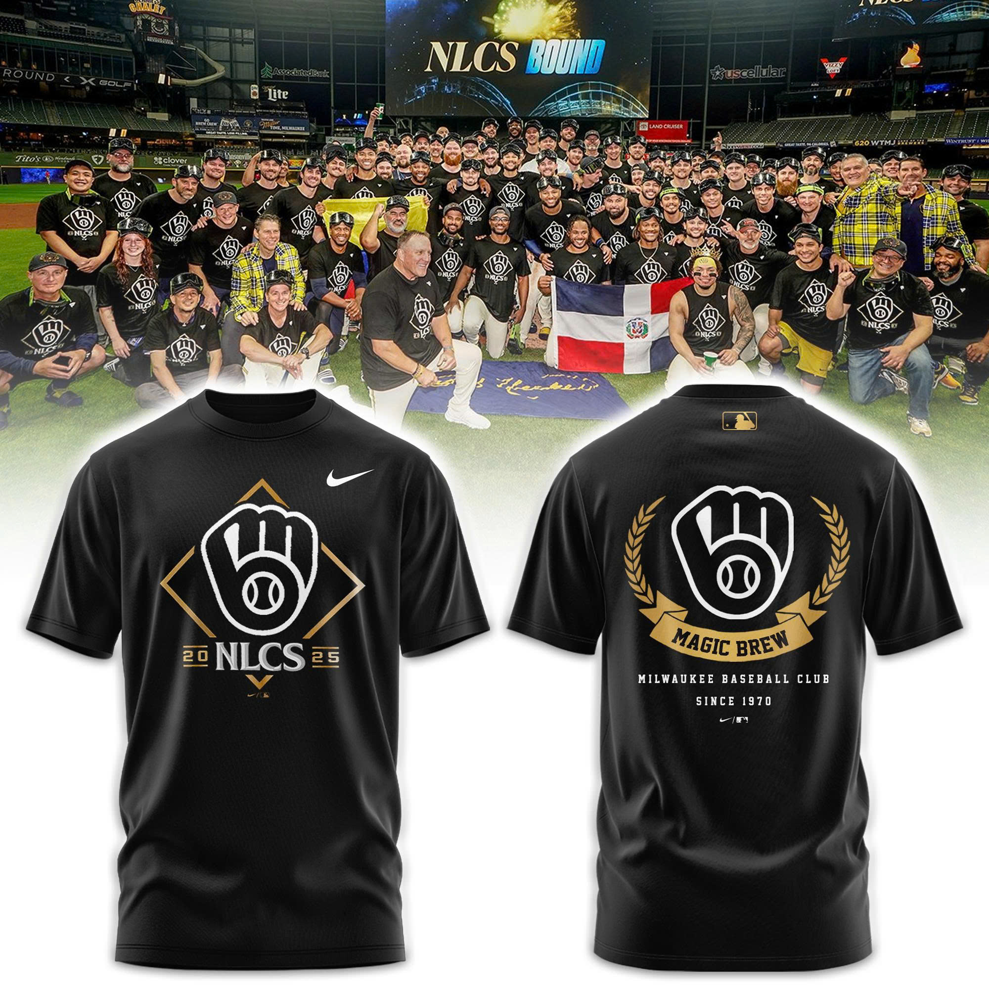 Milwaukee Brewers National League Division Series Champions Locker Room Combo Tshirt | Jogger | Cap V2