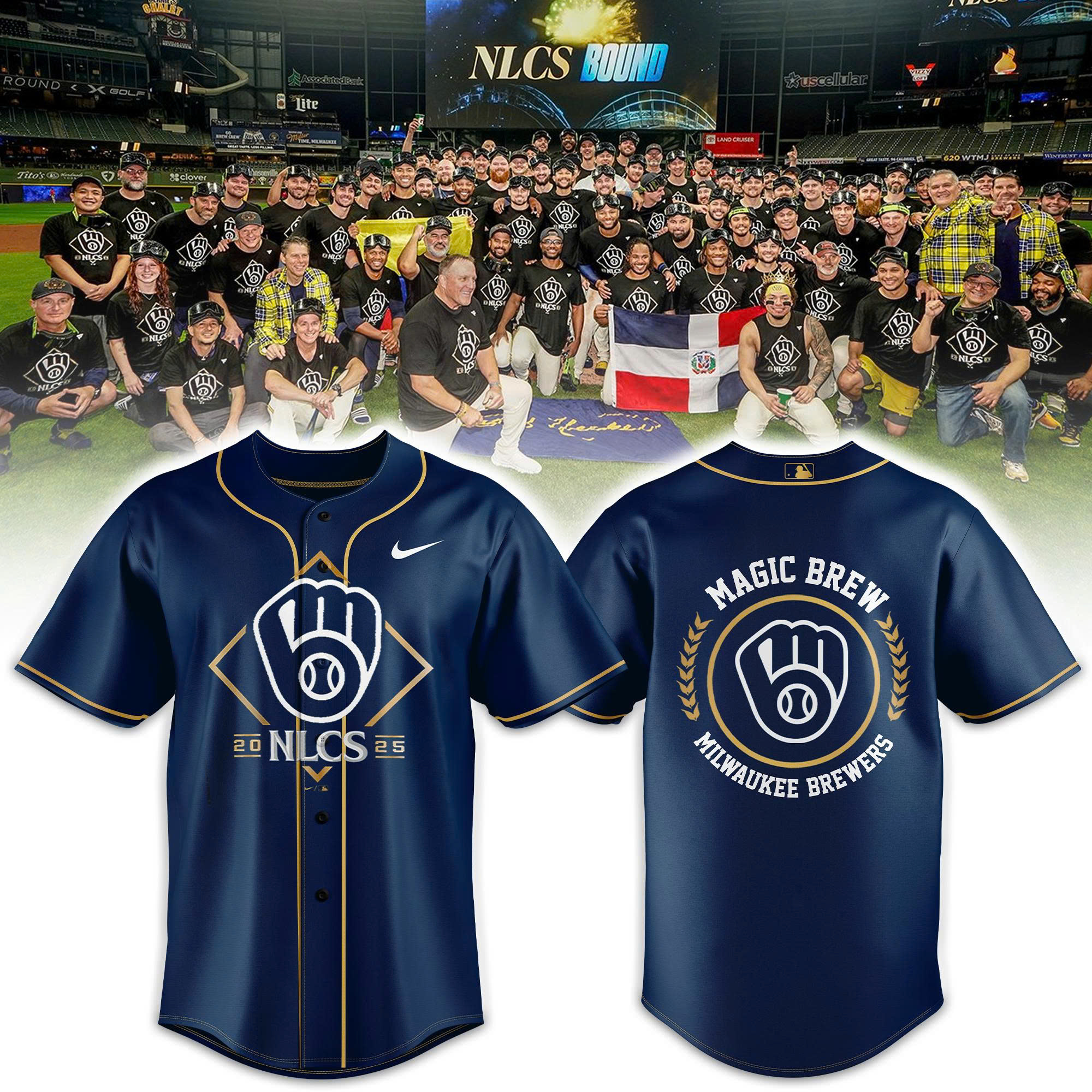 Milwaukee Brewers National League Division Series Champions Locker Room Combo Jersey| Jogger | Cap