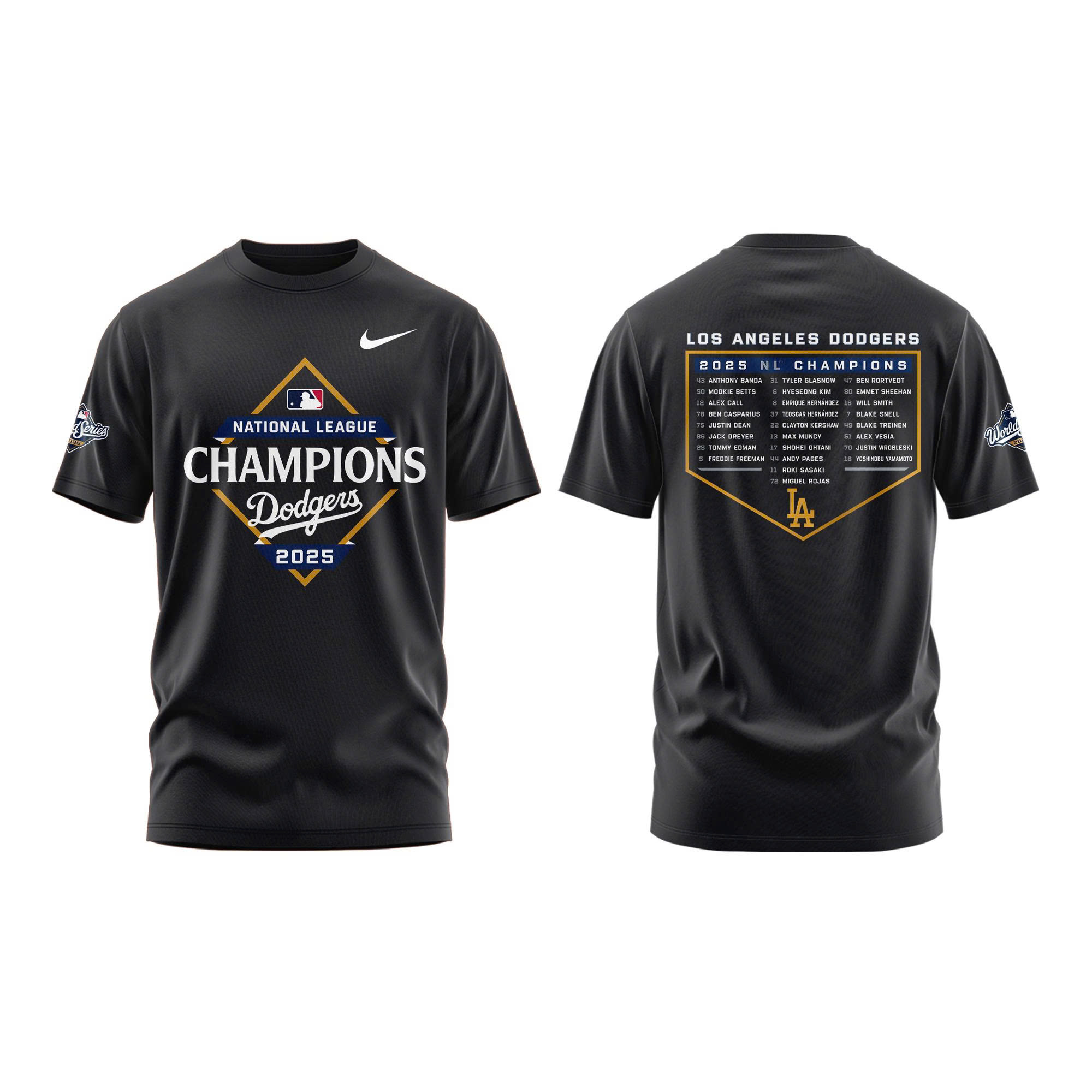 Los Angeles Dodgers National League Champions Locker Room Combo Tshirt | Jogger | Cap V2 - Image 2