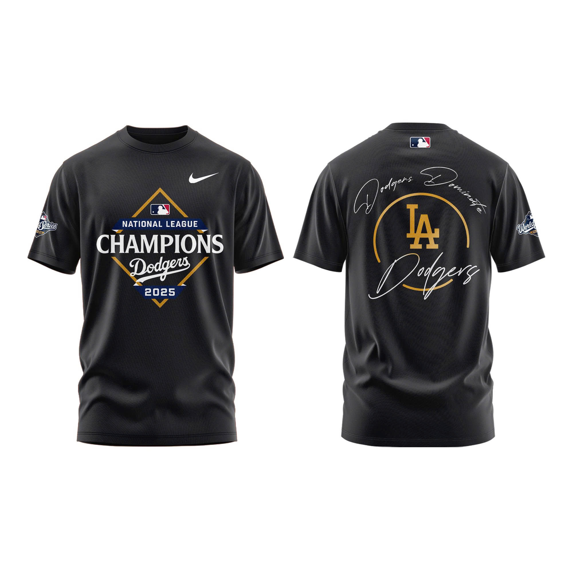 Los Angeles Dodgers National League Champions Locker Room Combo Tshirt | Jogger | Cap - Image 2