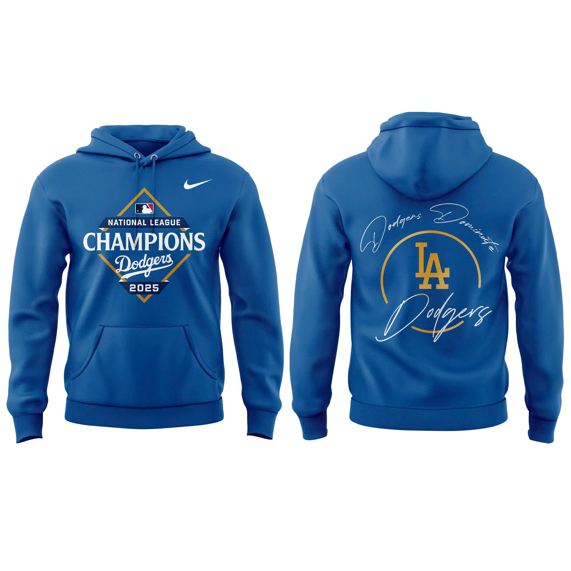 Los Angeles Dodgers National League Champions Locker Room Combo Hoodie| Jogger | Cap - Image 2