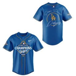 Alternative view of Los Angeles Dodgers National League Champions Locker Room Combo Jersey| Jogger | Cap