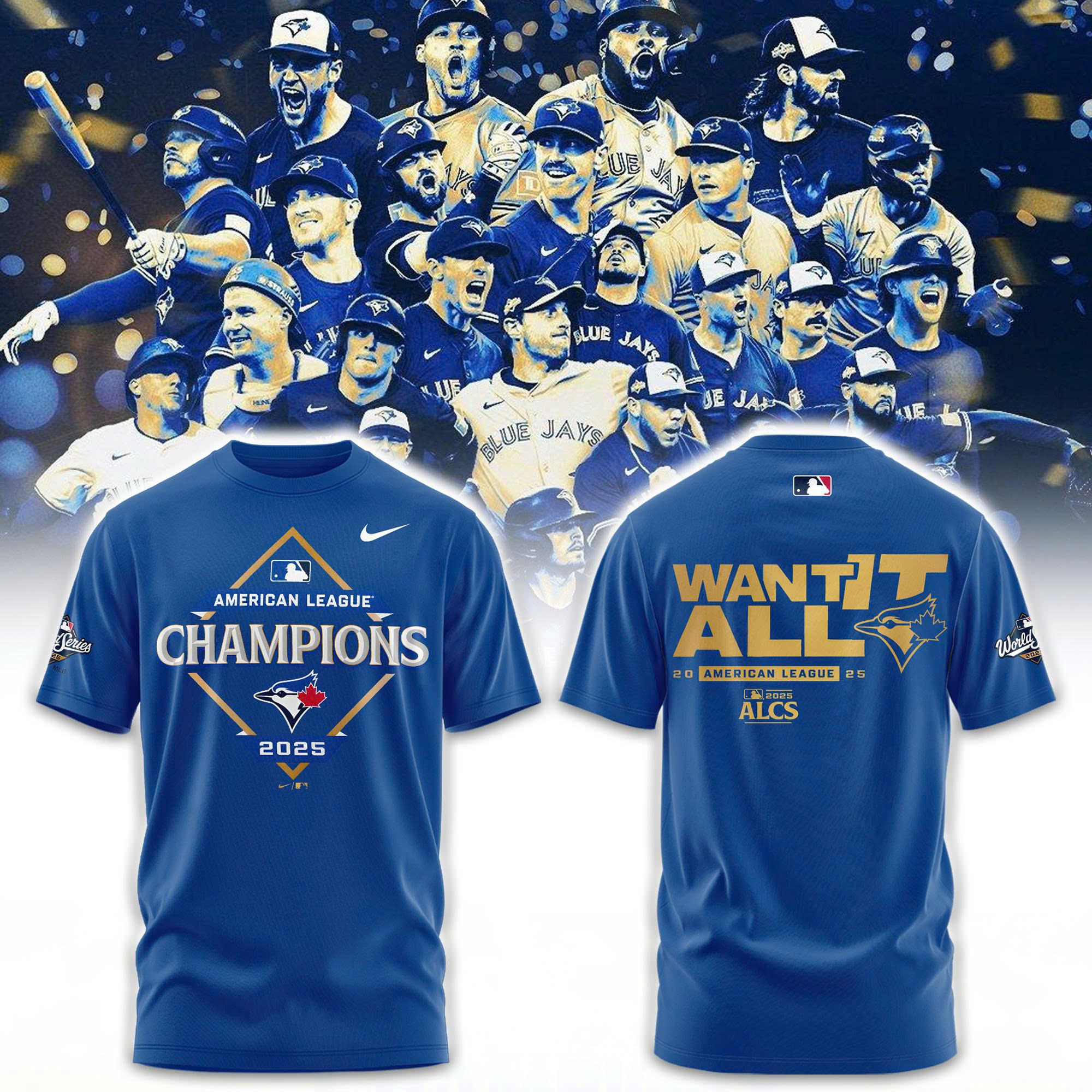 Toronto Blue Jays American League Champions Locker Room Tshirt | Joggers | Cap V2