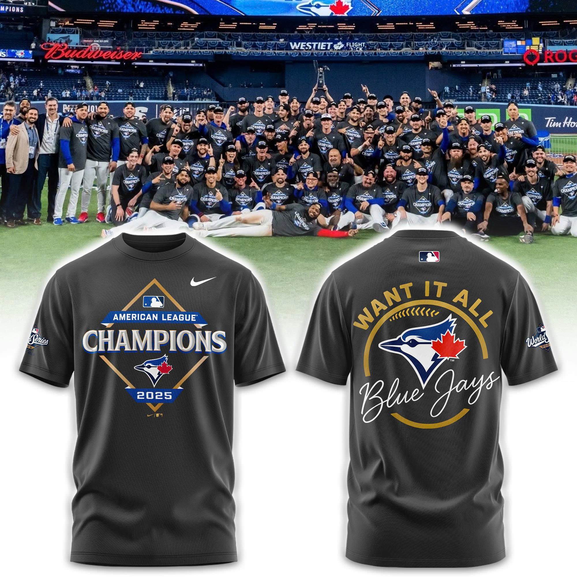 Toronto Blue Jays American League Champions Locker Room Tshirt | Joggers | Cap