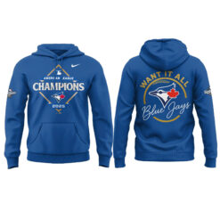 Alternative view of Toronto Blue Jays American League Champions Locker Room Hoodie| Joggers | Cap