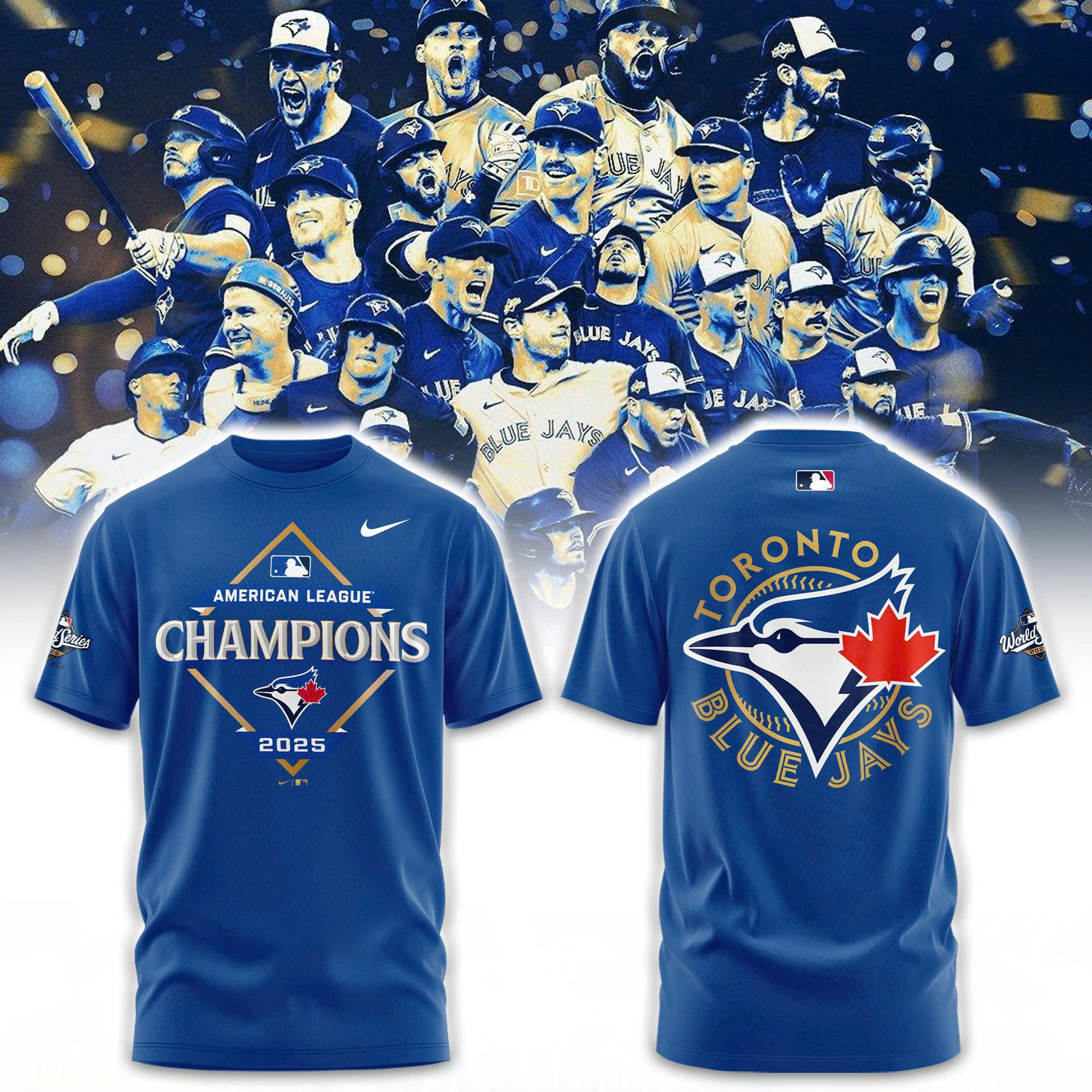 Toronto Blue Jays American League Champions Locker Room Tshirt | Joggers | Cap V3