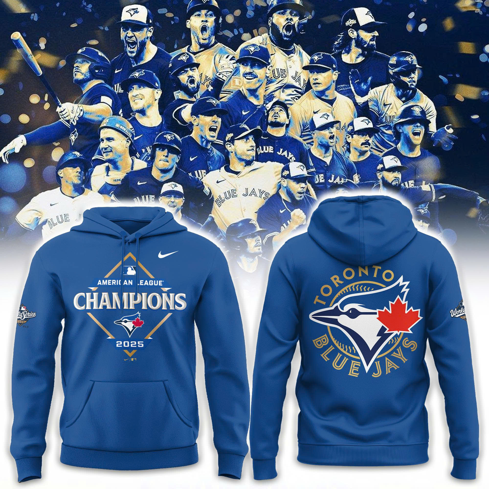 Toronto Blue Jays American League Champions Locker Room Hoodie| Joggers | Cap V3