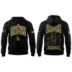 Alternative view of Los Angeles Dodgers World Series Champions Black Hoodie | Jogger | Cap