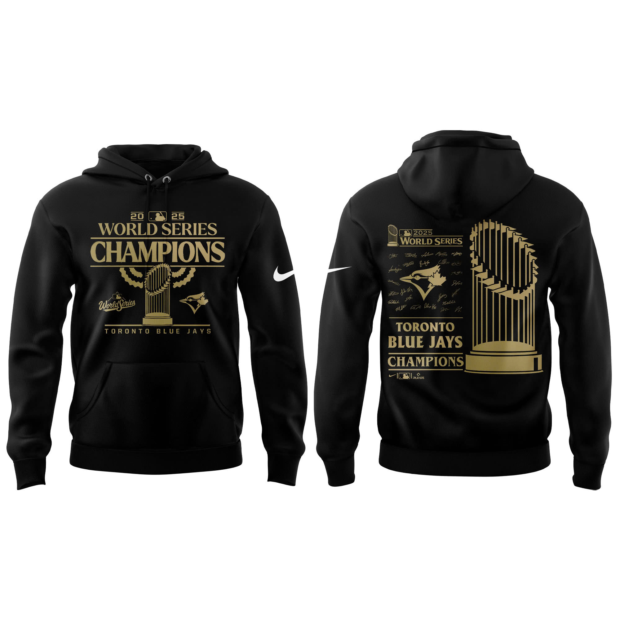 Toronto Blue Jays World Series Champions Black Hoodie | Jogger | Cap - Image 2