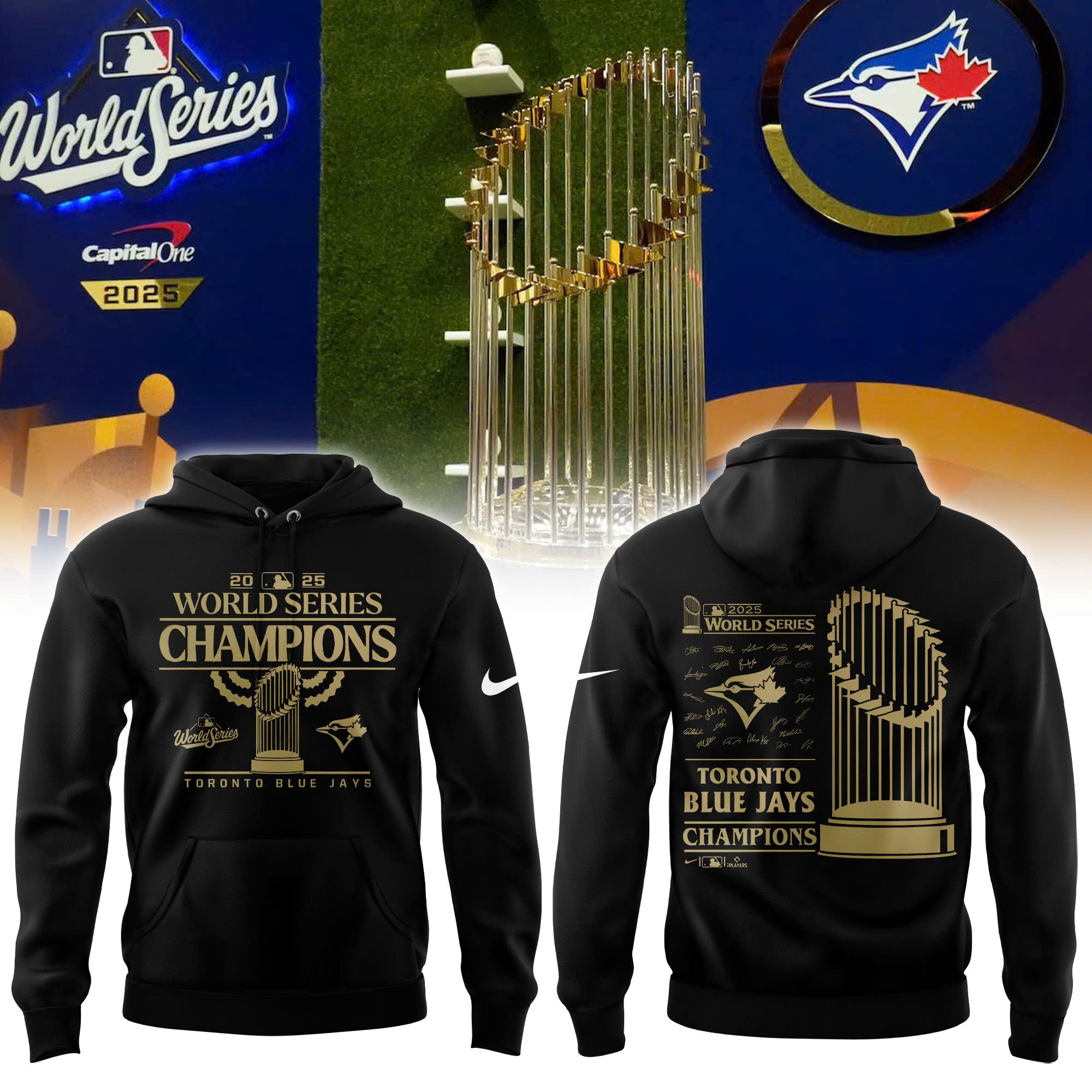Toronto Blue Jays World Series Champions Black Hoodie | Jogger | Cap