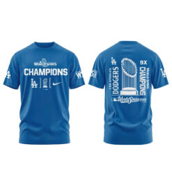 Alternative view of Los Angeles Dodgers 2025 World Series Champions Tshirt | Jogger | Cap V3