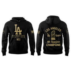Alternative view of Los Angeles Dodgers World Series Champions Black Hoodie | Jogger | Cap V4