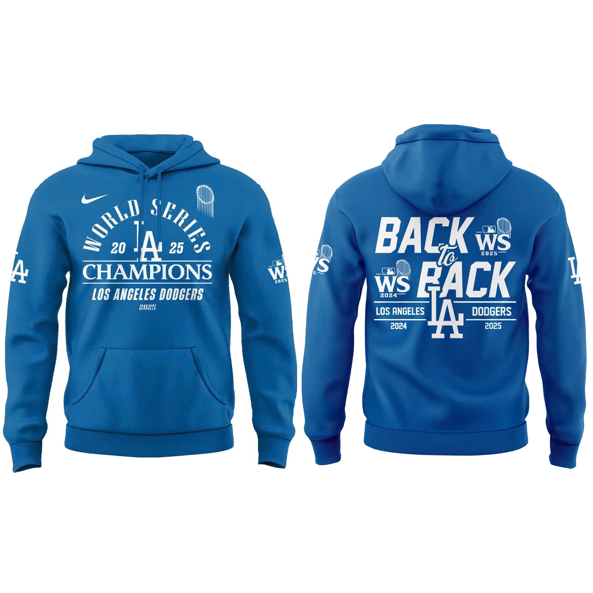 Los Angeles Dodgers Back to Back World Series Champions Hoodie | Jogger | Cap - Image 2