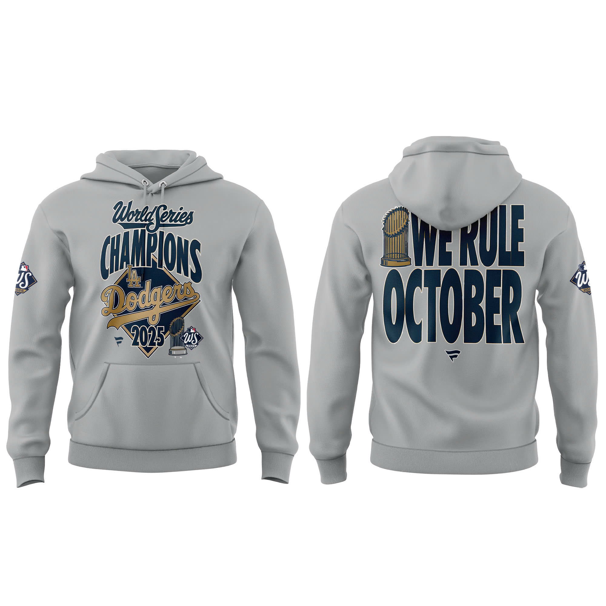 Los Angeles Dodgers Heather Grey World Series Champions Hoodie | Jogger | Cap - Image 2