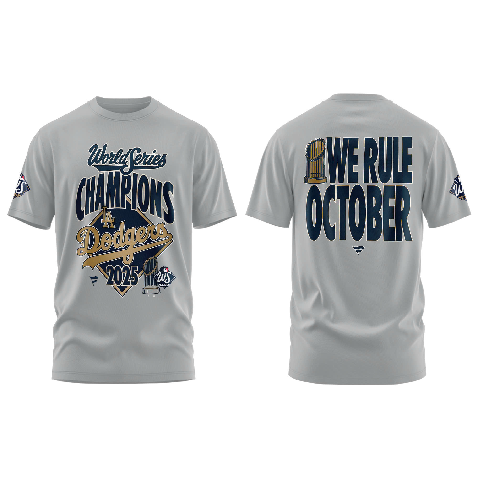 Los Angeles Dodgers Heather Grey World Series Champions Tshirt | Jogger | Cap - Image 2