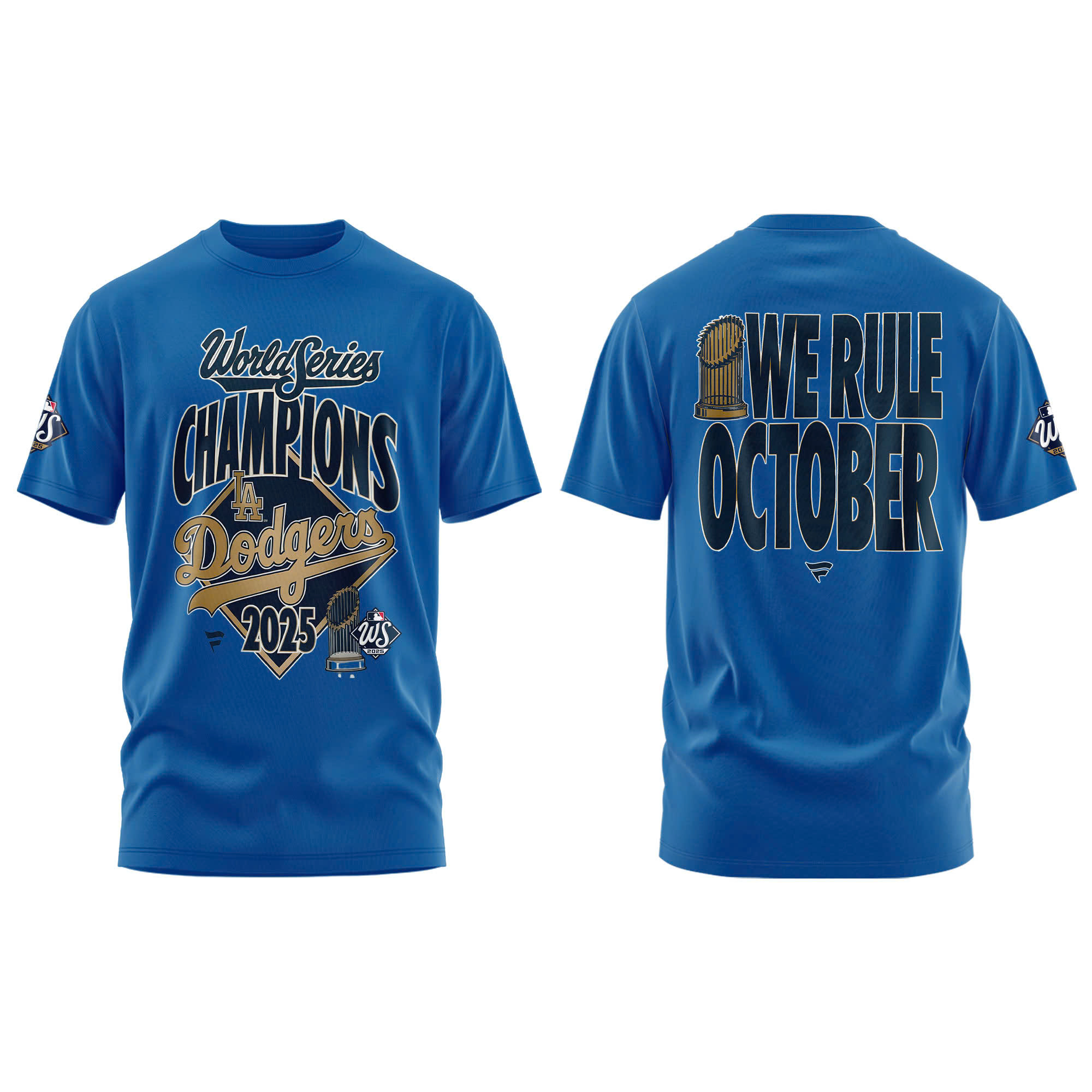 Los Angeles Dodgers Heather Blue World Series Champions Tshirt | Jogger | Cap - Image 2