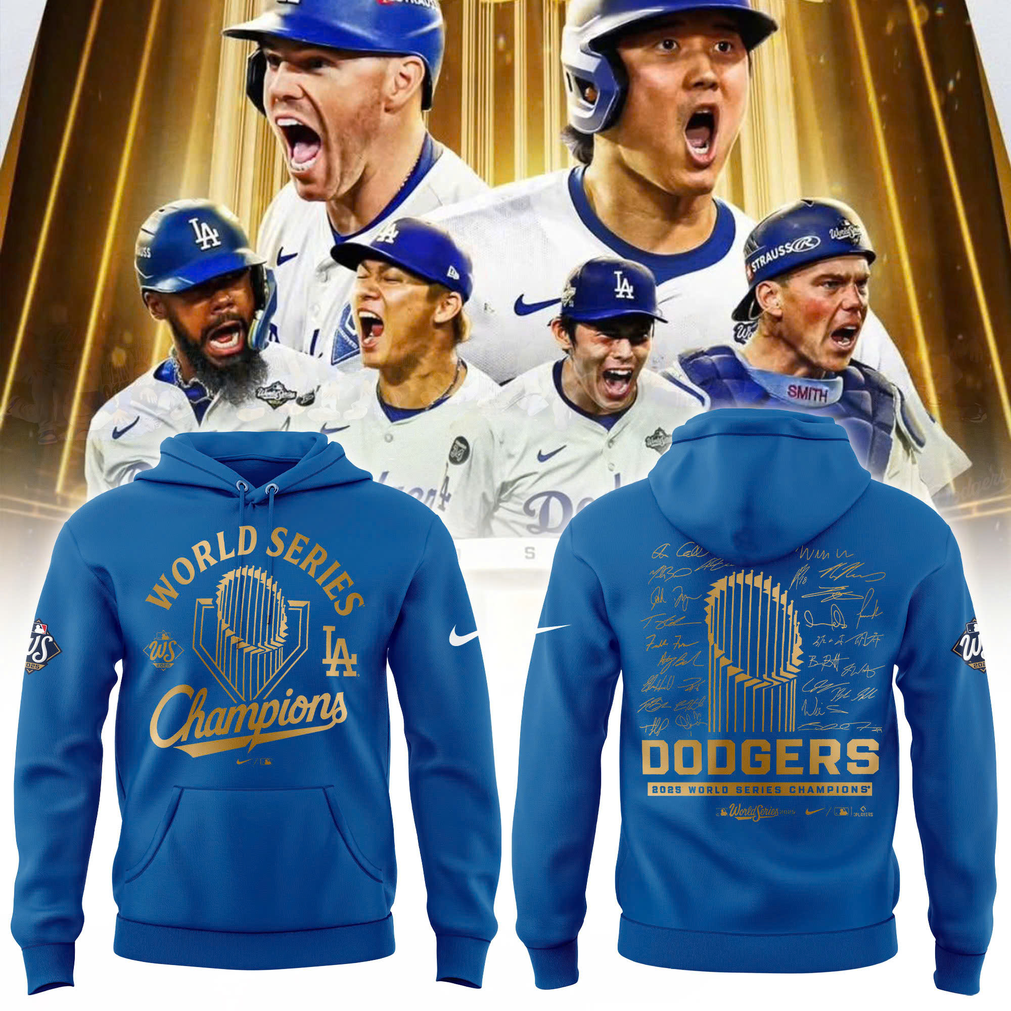 Los Angeles Dodgers Fanatics Black 2025 World Series Champions Locker Room Parade Tshirt | Jogger | Cap