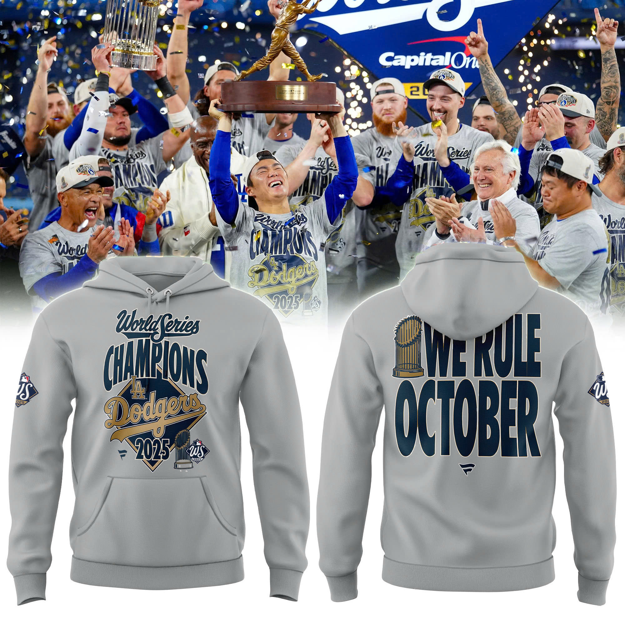 Los Angeles Dodgers Heather Grey World Series Champions Hoodie | Jogger | Cap