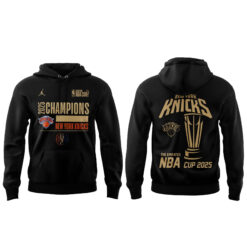 Alternative view of Jordan Brand Black New York Knicks 2025 NBA Cup Champions Locker Room Limited Edition Hoodie | Jogger | Cap
