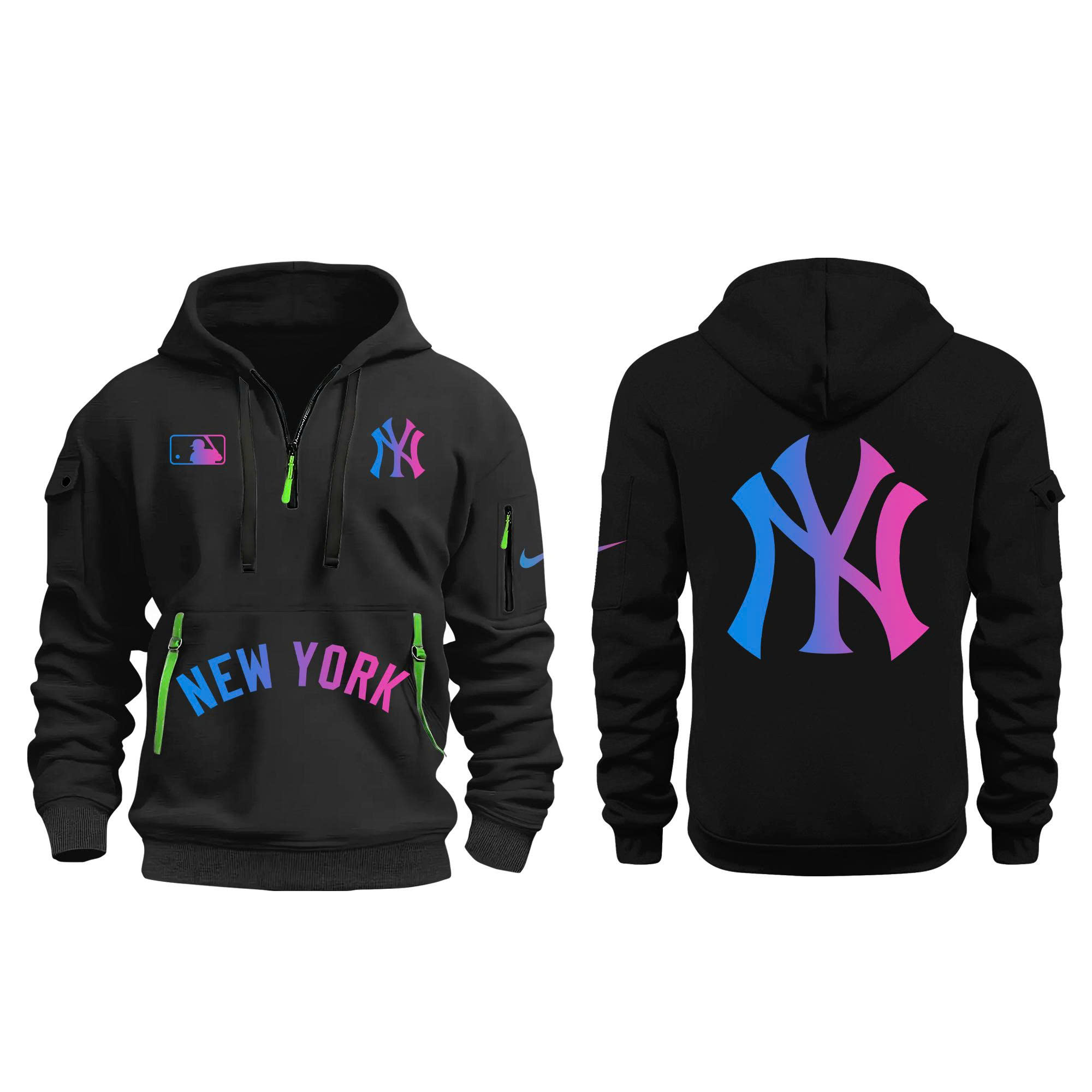 '26 New York Yankees Cyberpunk Warm Up Zip Hoodie | Cap | Jogger - Image 2