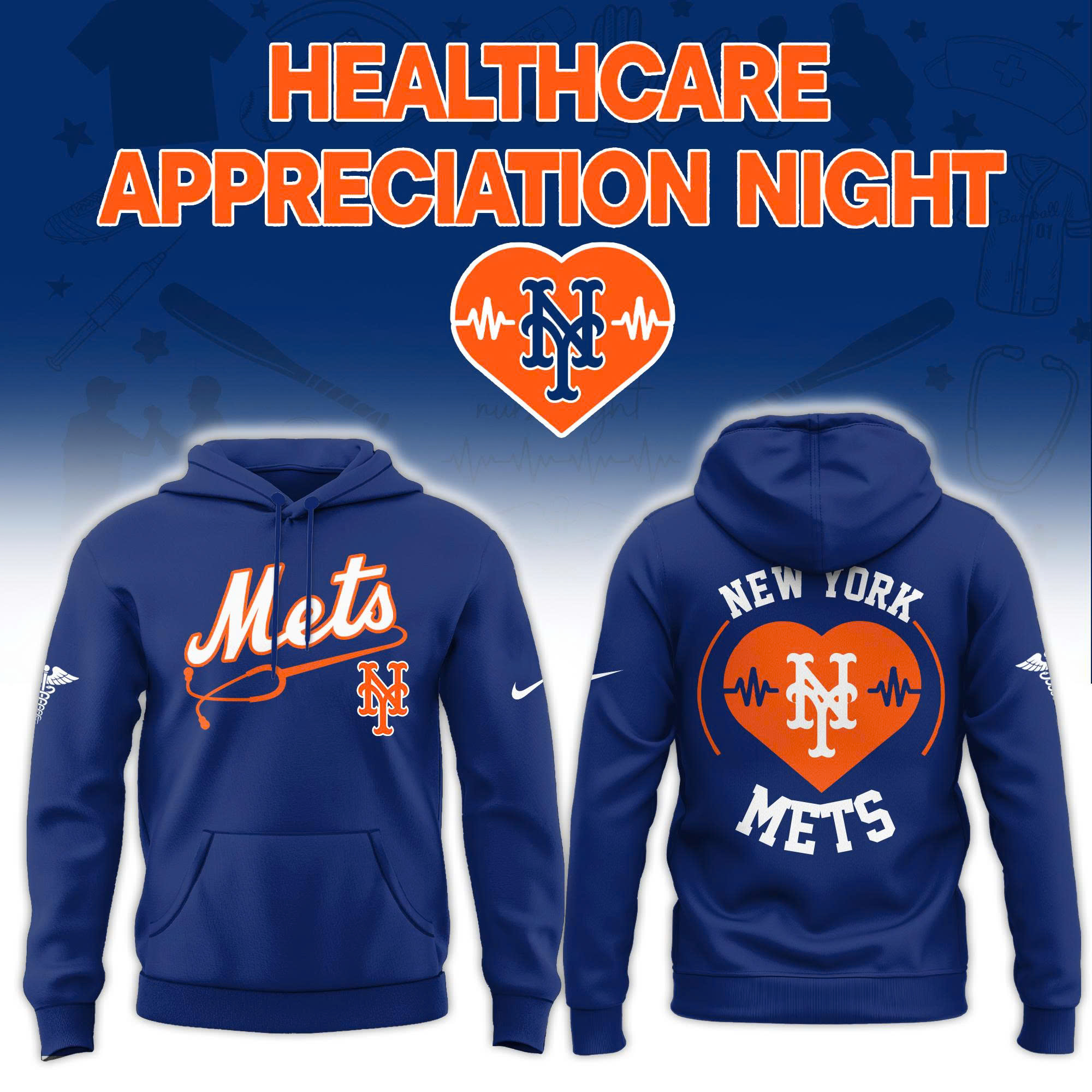 New York Mets Healthcare Appreciation Night Limited Edition Hoodie| Jogger | Cap