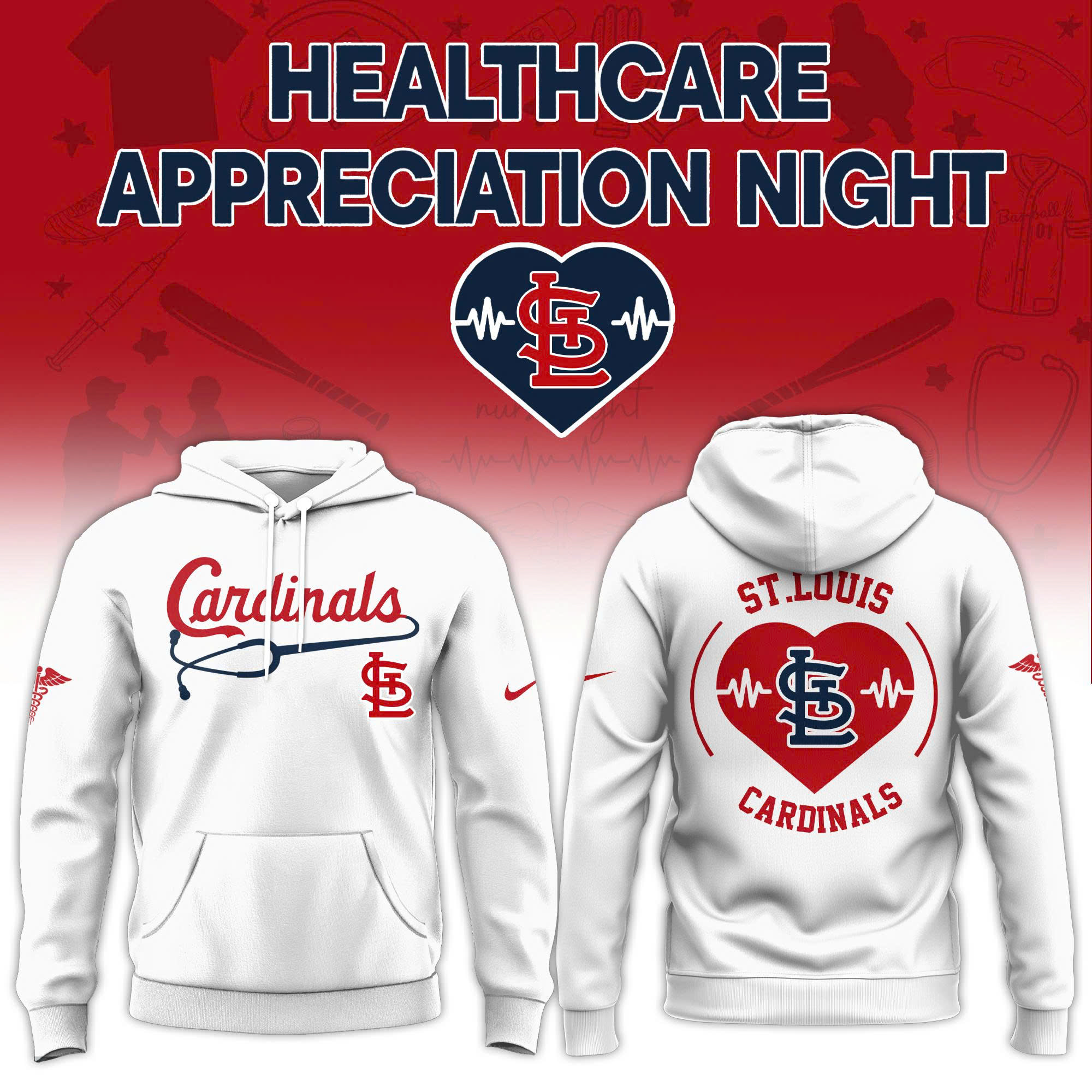 St.Louis Cardinals Healthcare Appreciation Night Limited Edition Hoodie| Jogger | Cap