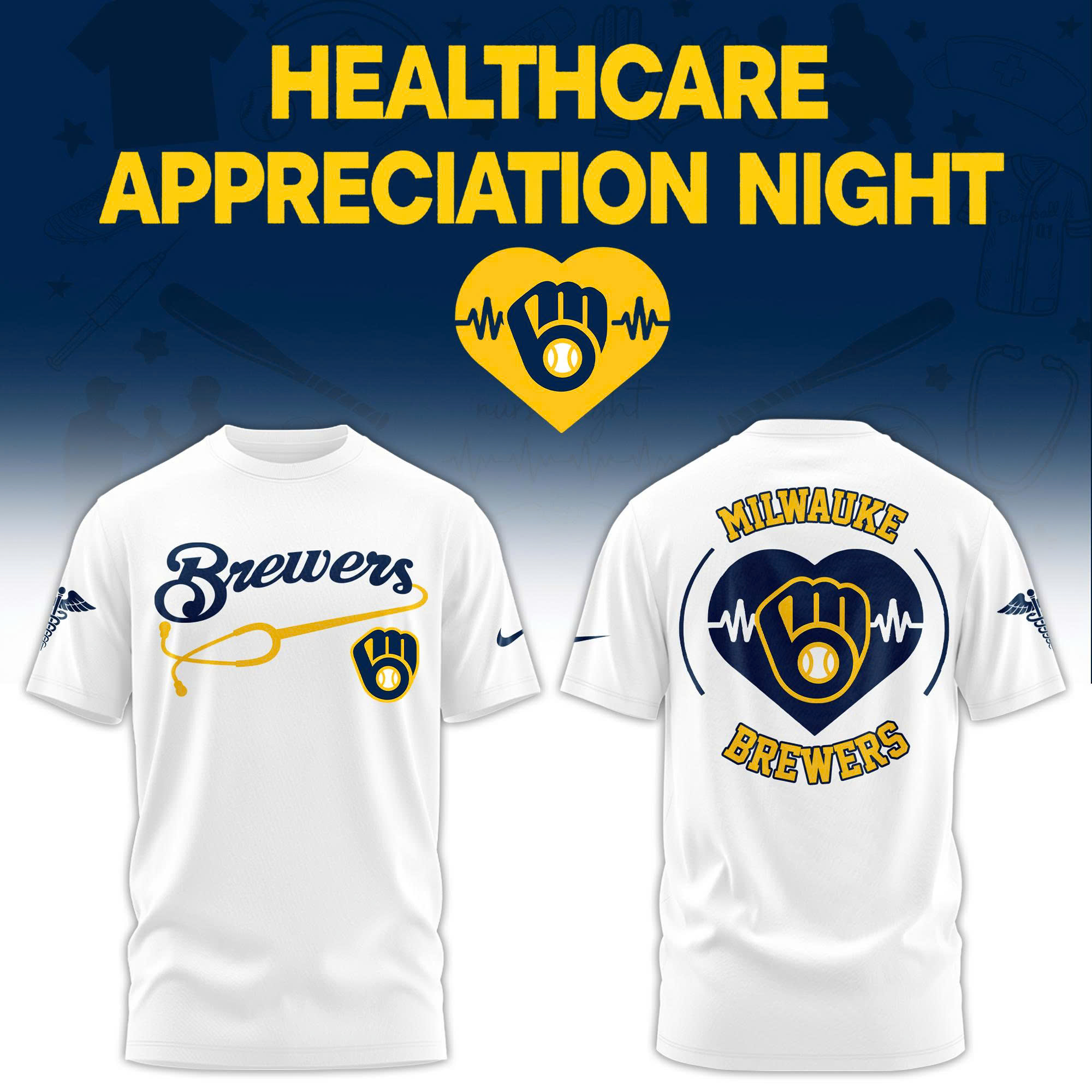 Milwaukee Brewers Healthcare Appreciation Night Limited Edition Tshirt | Jogger | Cap