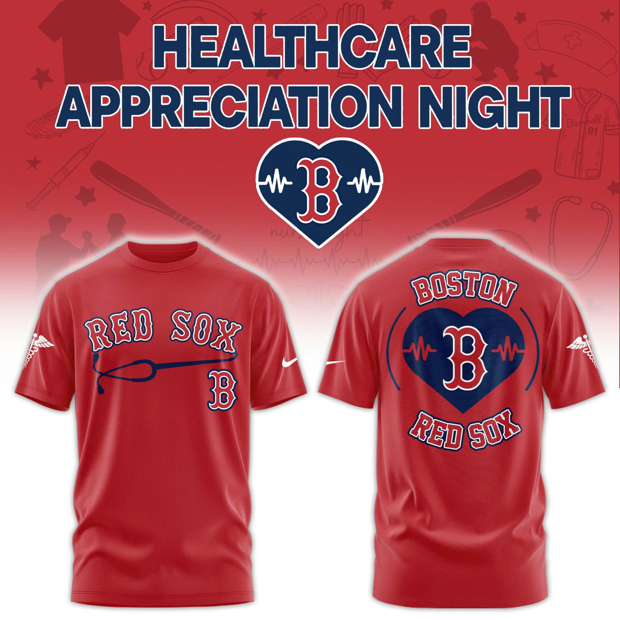 Boston Red Sox Healthcare Appreciation Night Limited Edition Tshirt | Jogger | Cap