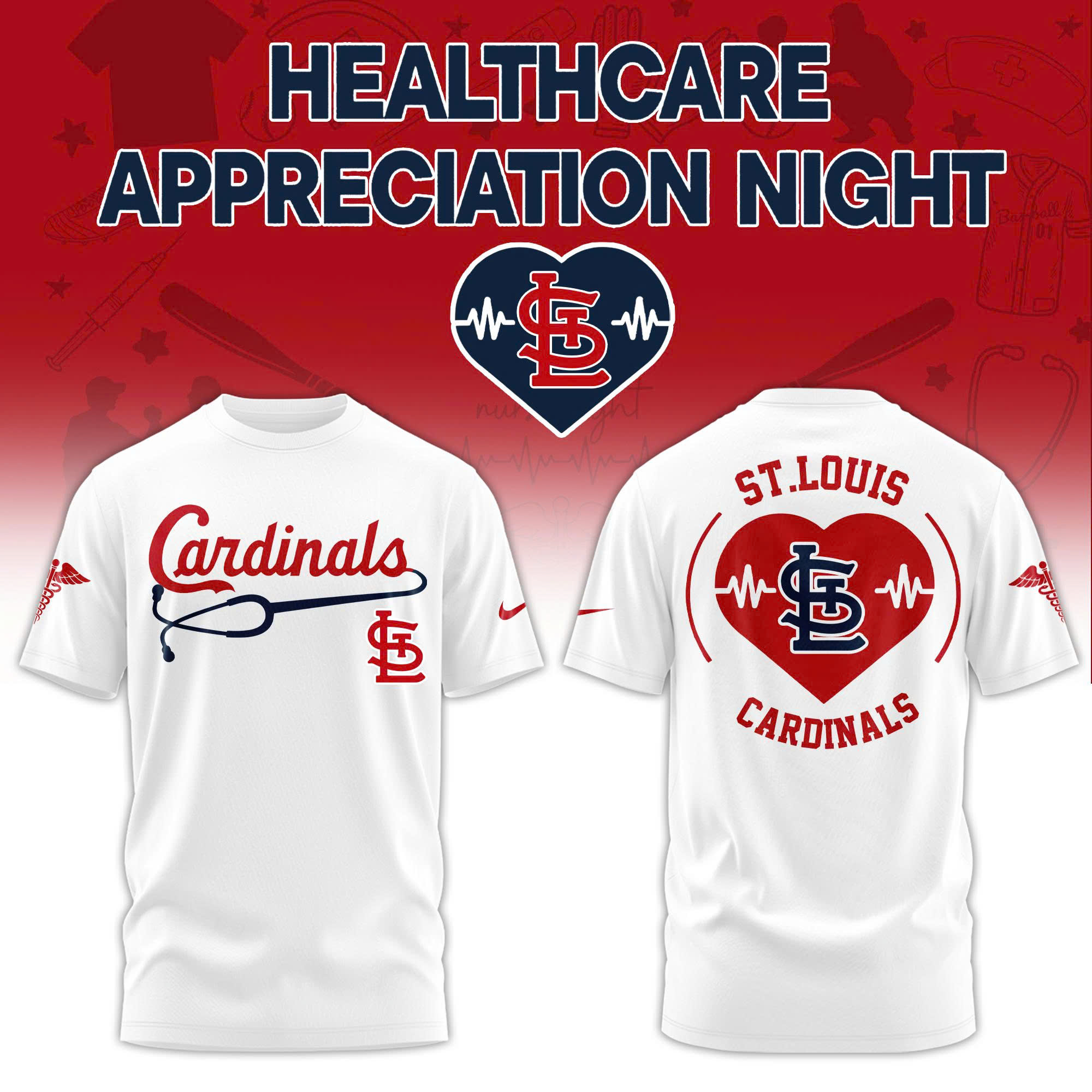 St.Louis Cardinals Healthcare Appreciation Night Limited Edition Tshirt | Jogger | Cap