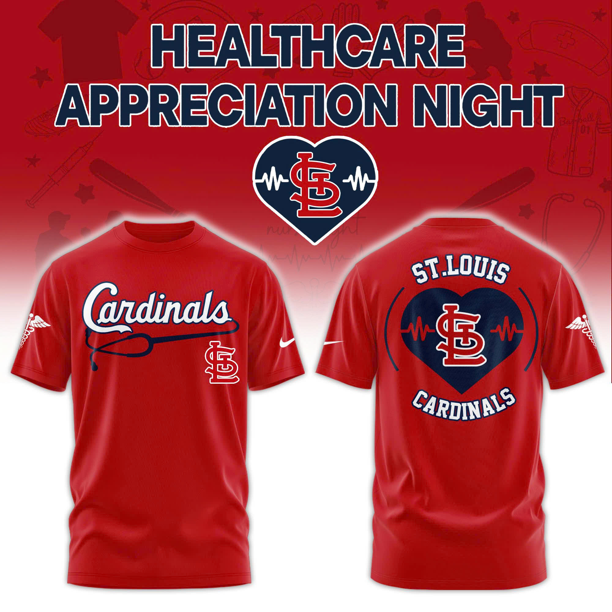 St.Louis Cardinals Healthcare Appreciation Night Limited Edition Tshirt | Jogger | Cap