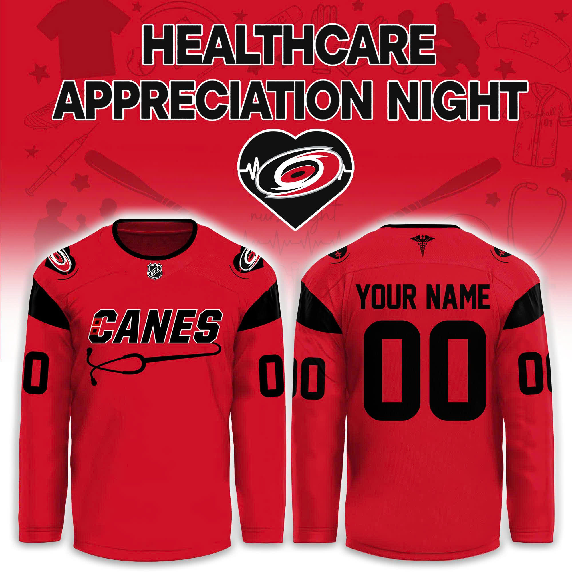 Carolina Hurricanes Healthcare Appreciation Night Hockey Limited Edition Jersey