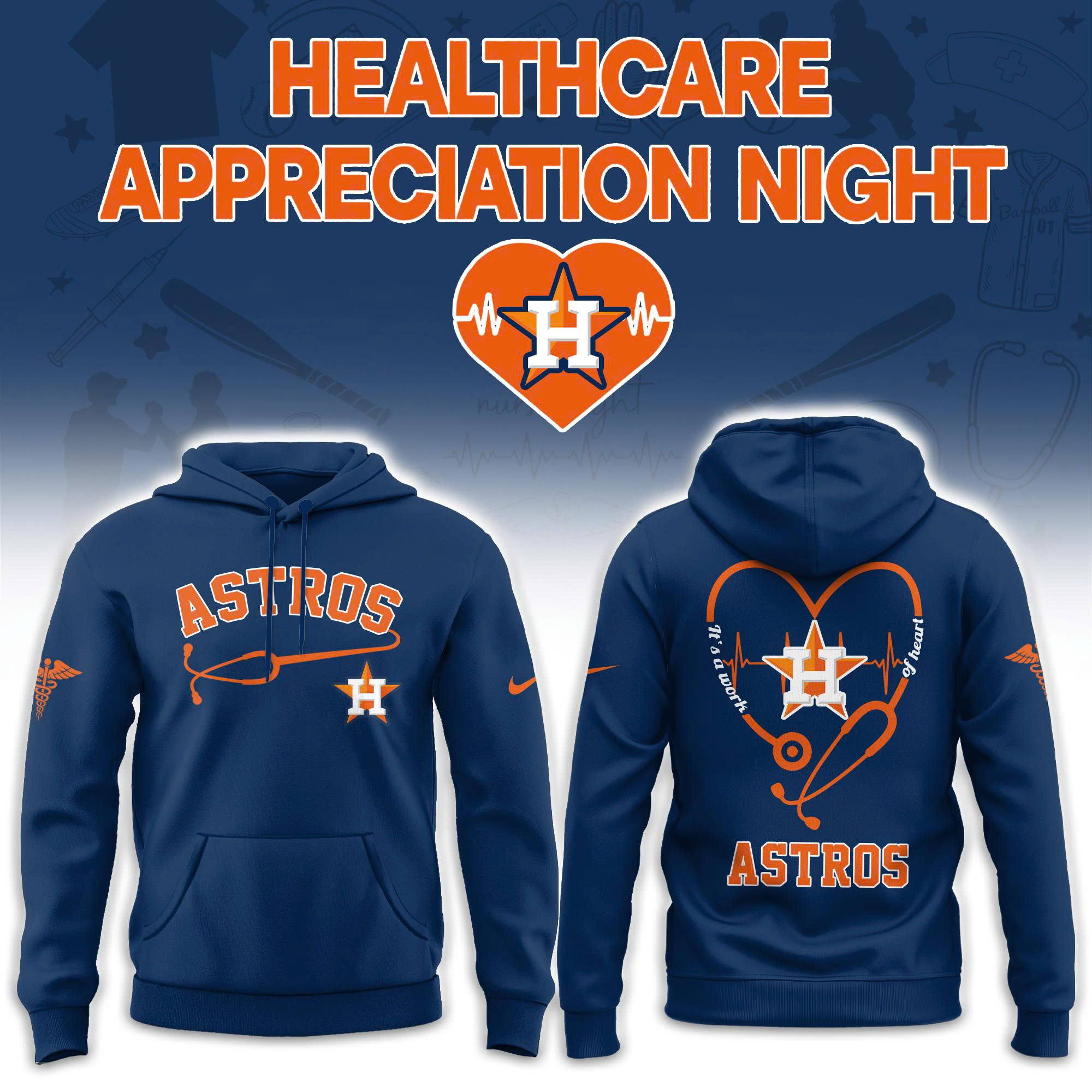 Houston Astros Healthcare Appreciation Night Limited Edition Hoodie| Jogger | Cap V2