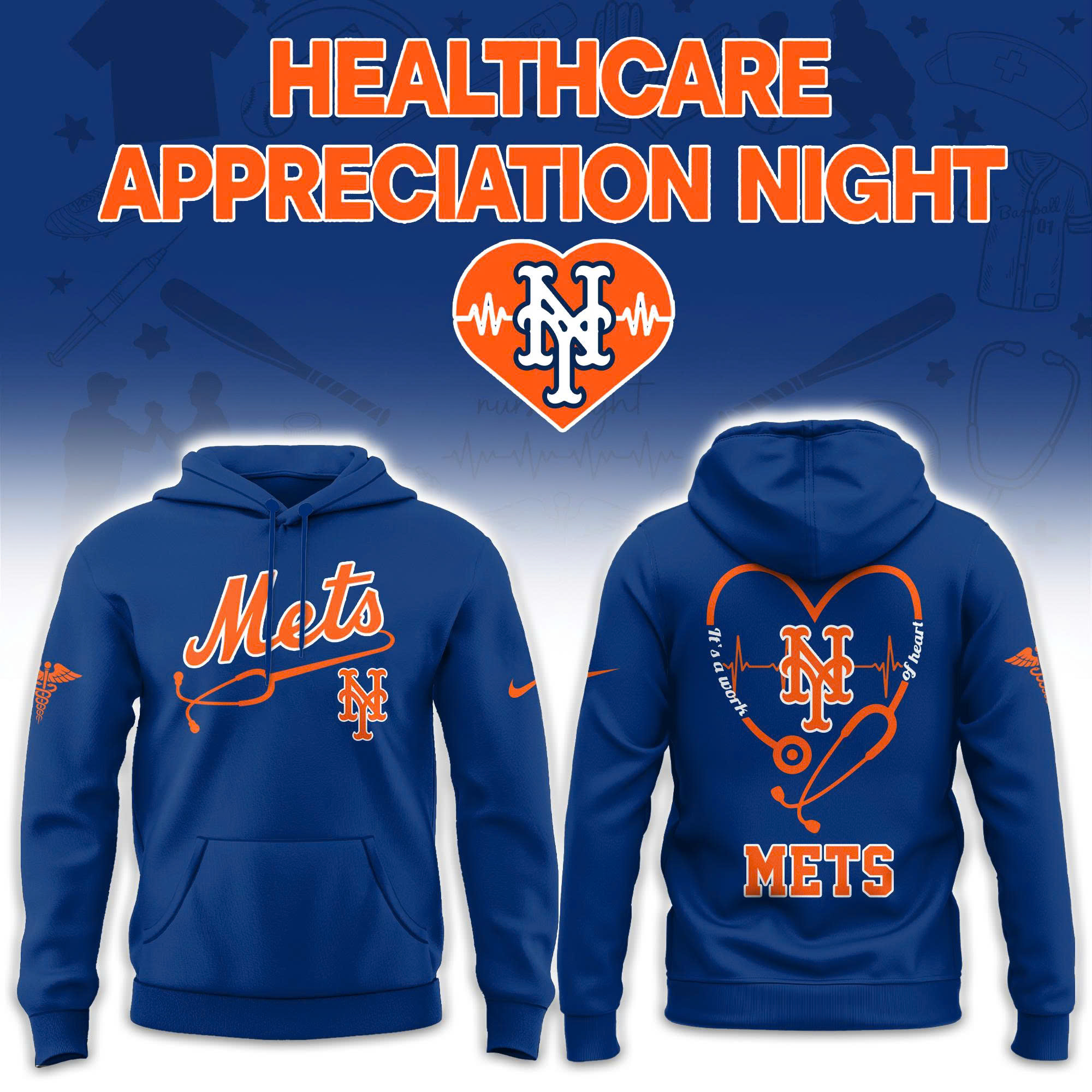 New York Mets Healthcare Appreciation Night Limited Edition Hoodie| Jogger | Cap V2