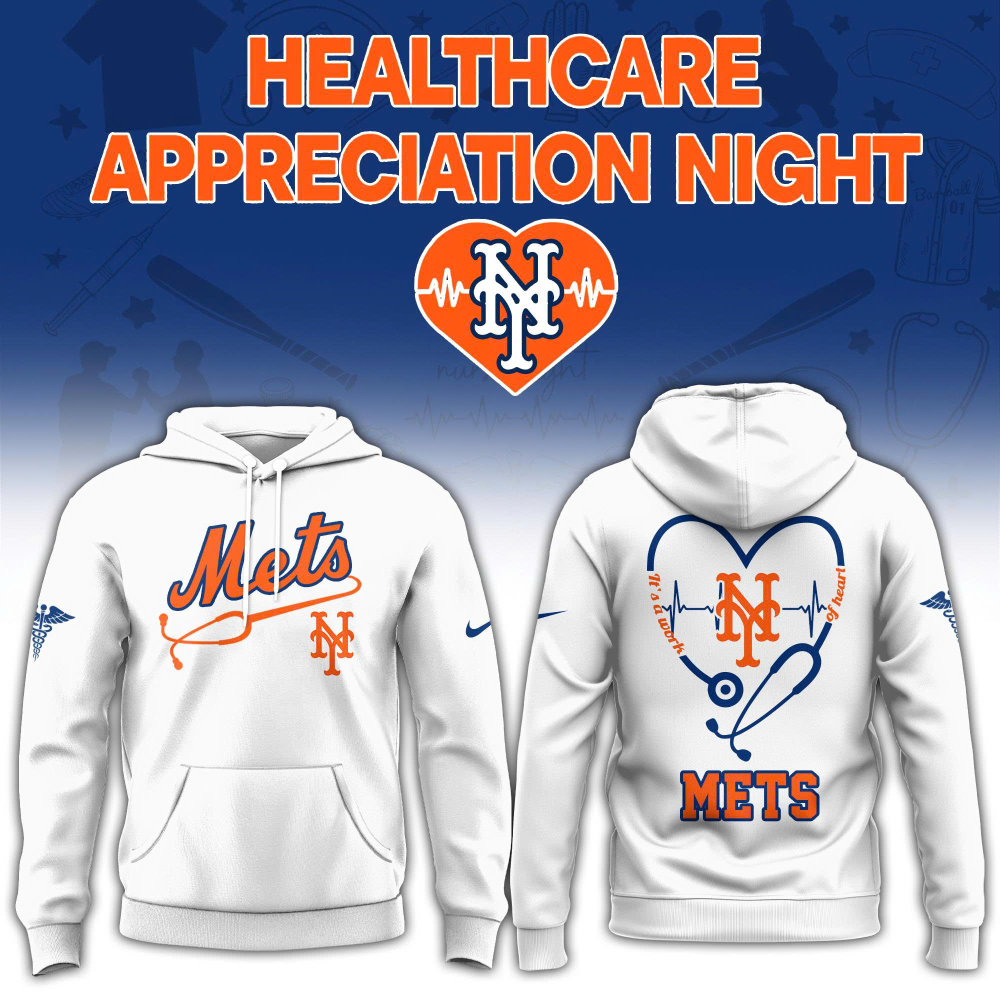 New York Mets Healthcare Appreciation Night Limited Edition Hoodie| Jogger | Cap V2