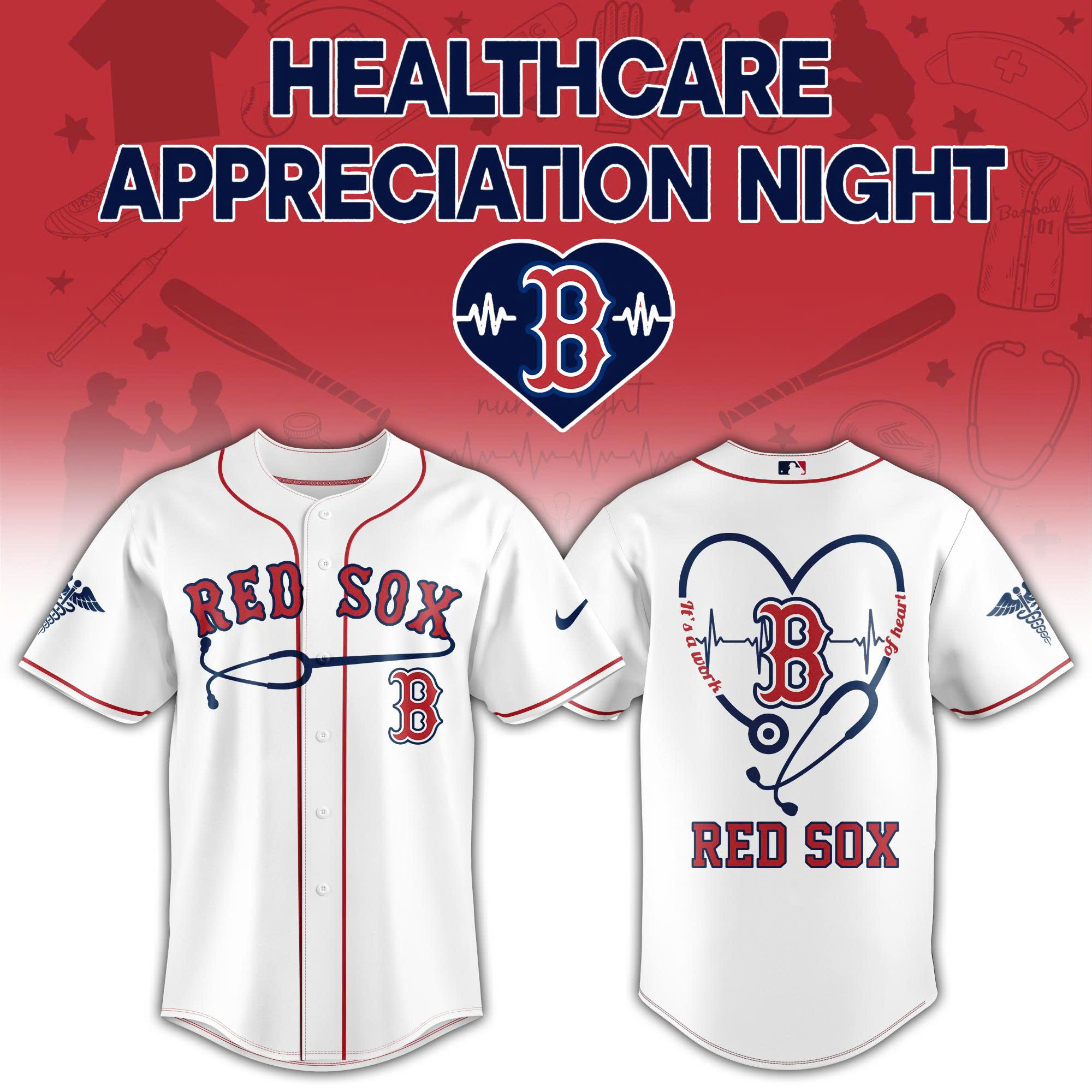 Boston Red Sox Healthcare Appreciation Night Limited Edition Jersey | Jogger | Cap V2