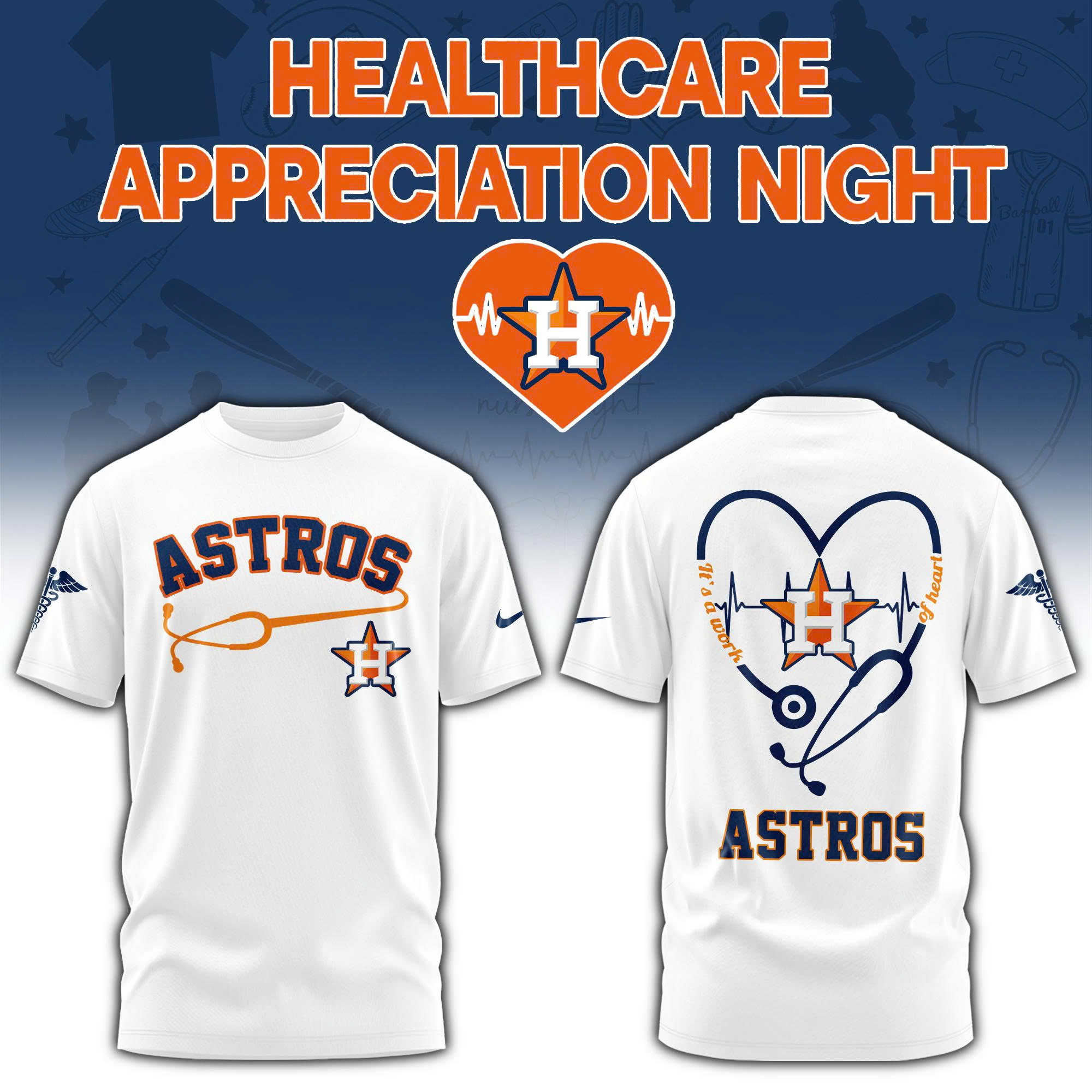 Houston Astros Healthcare Appreciation Night Limited Edition Tshirt | Jogger | Cap V2