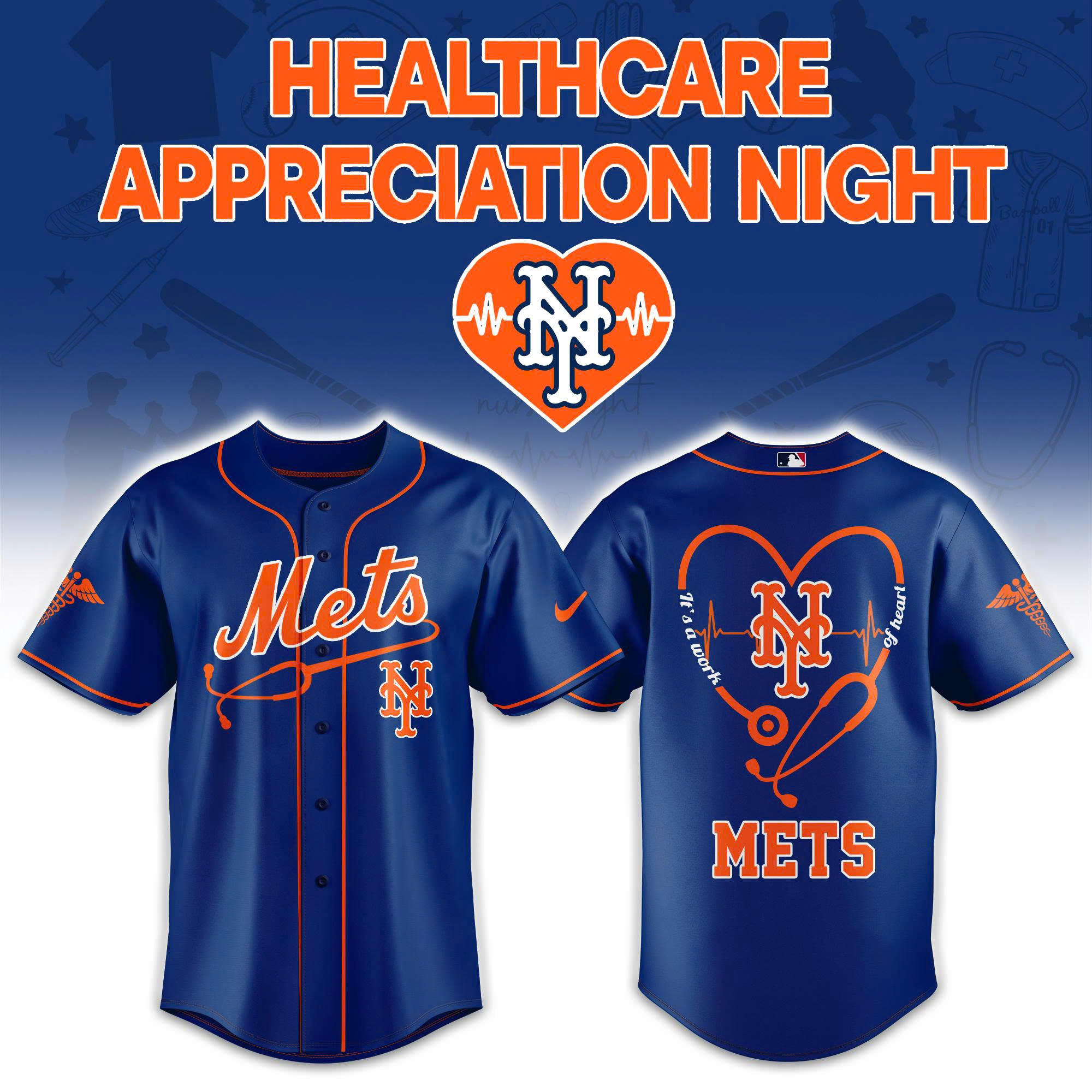 New York Mets Healthcare Appreciation Night Limited Edition Jersey | Jogger | Cap V2