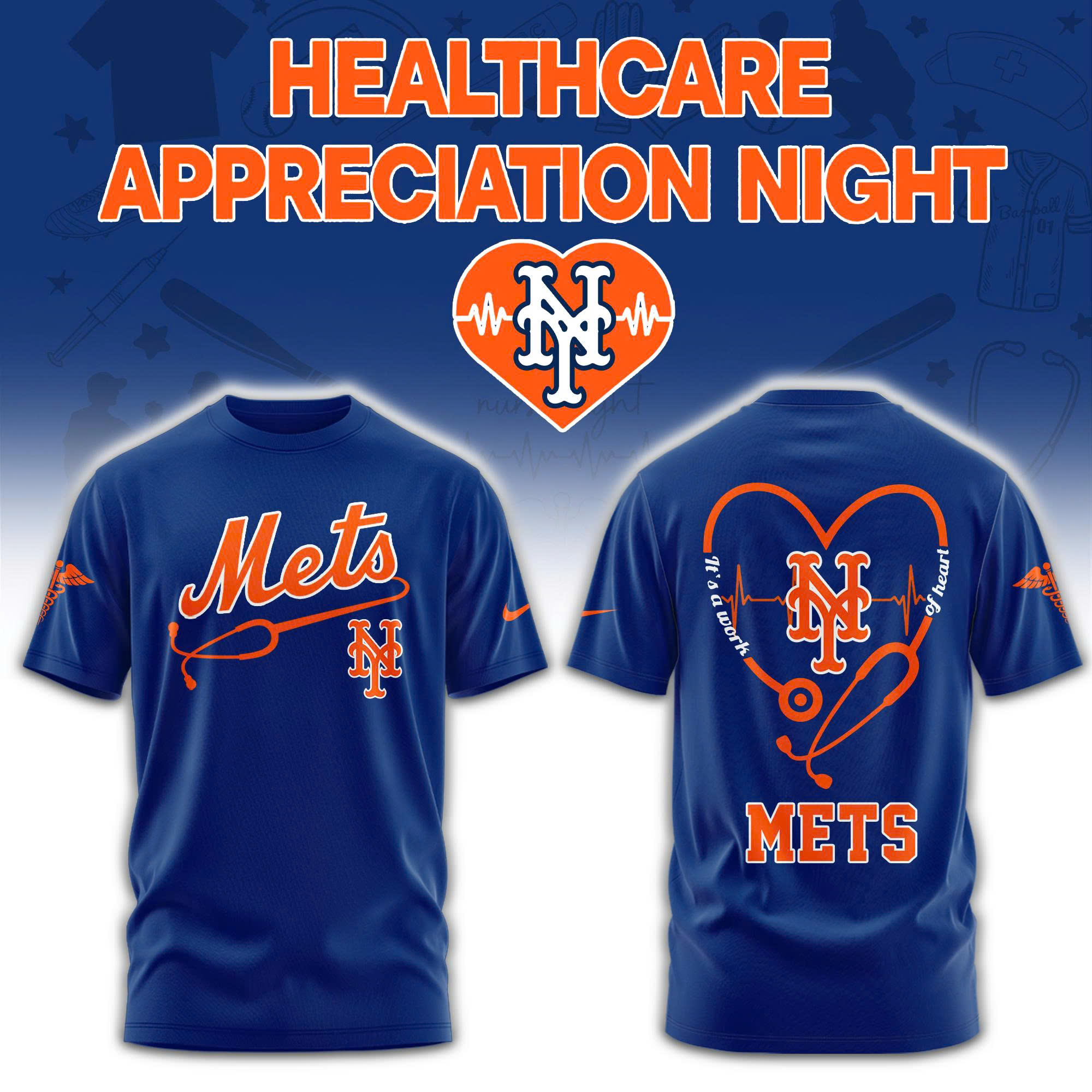 New York Mets Healthcare Appreciation Night Limited Edition Tshirt | Jogger | Cap V2