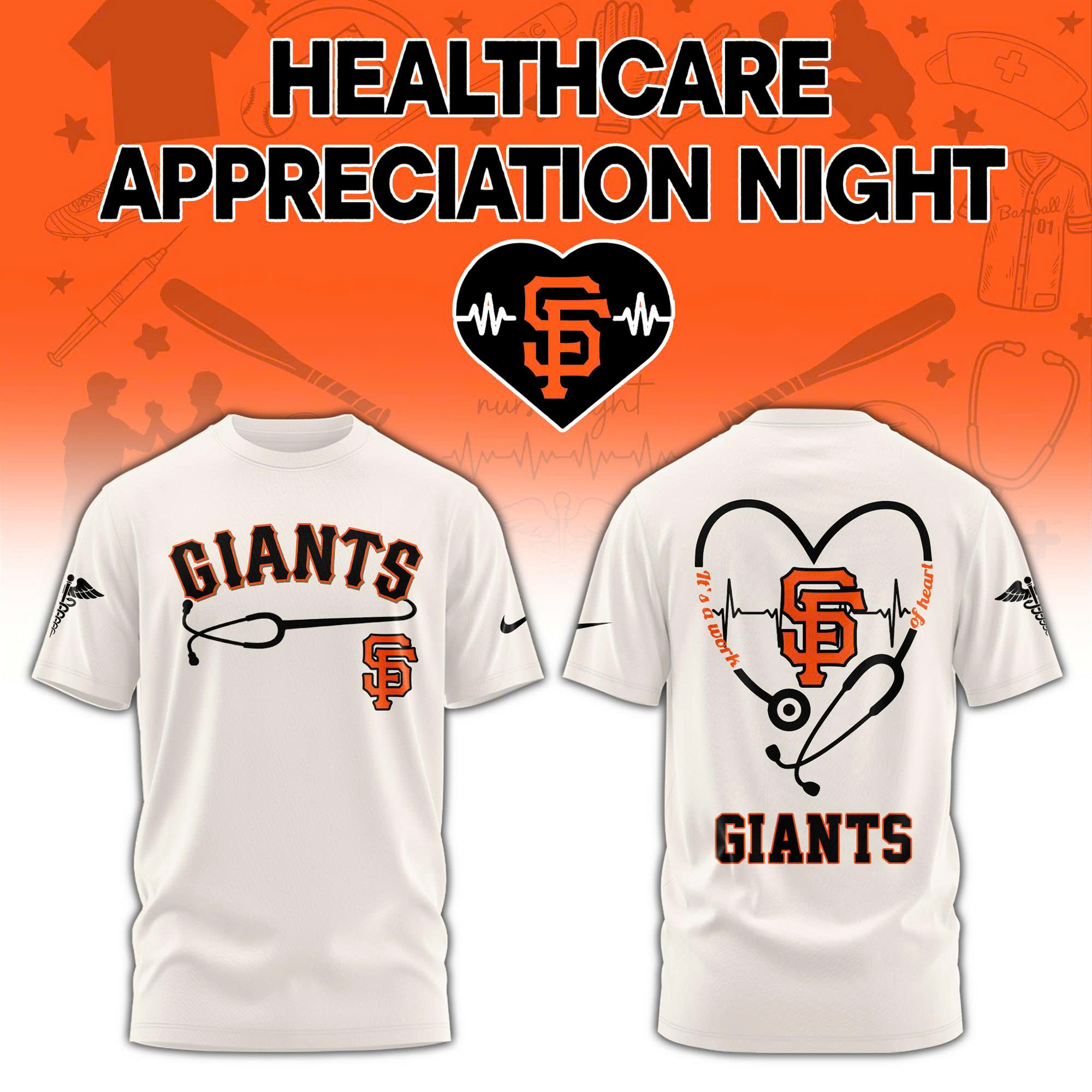 San Francisco Giants Healthcare Appreciation Night Limited Edition Tshirt | Jogger | Cap V2
