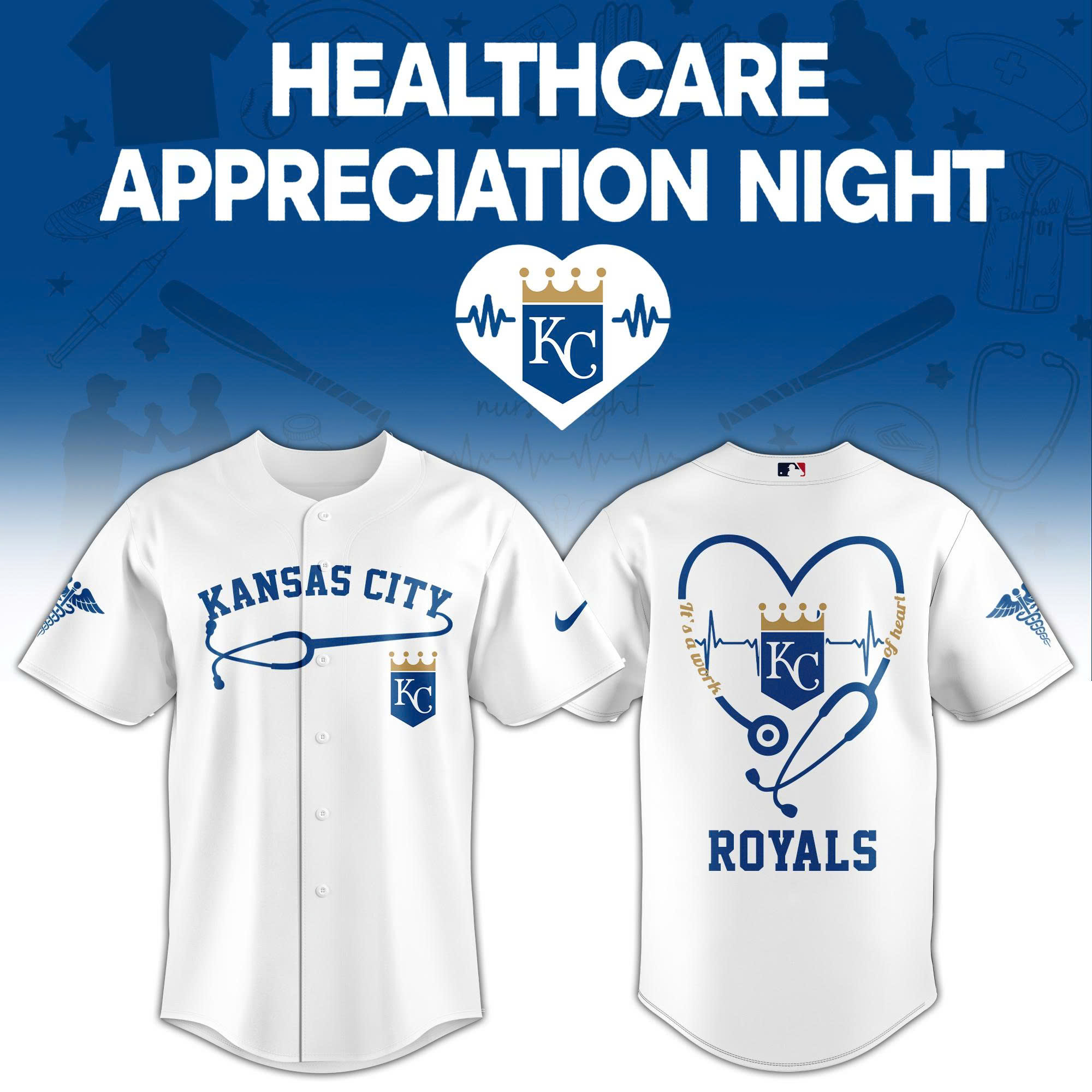 Kansas City Royals Healthcare Appreciation Night Limited Edition Jersey | Jogger | Cap V2