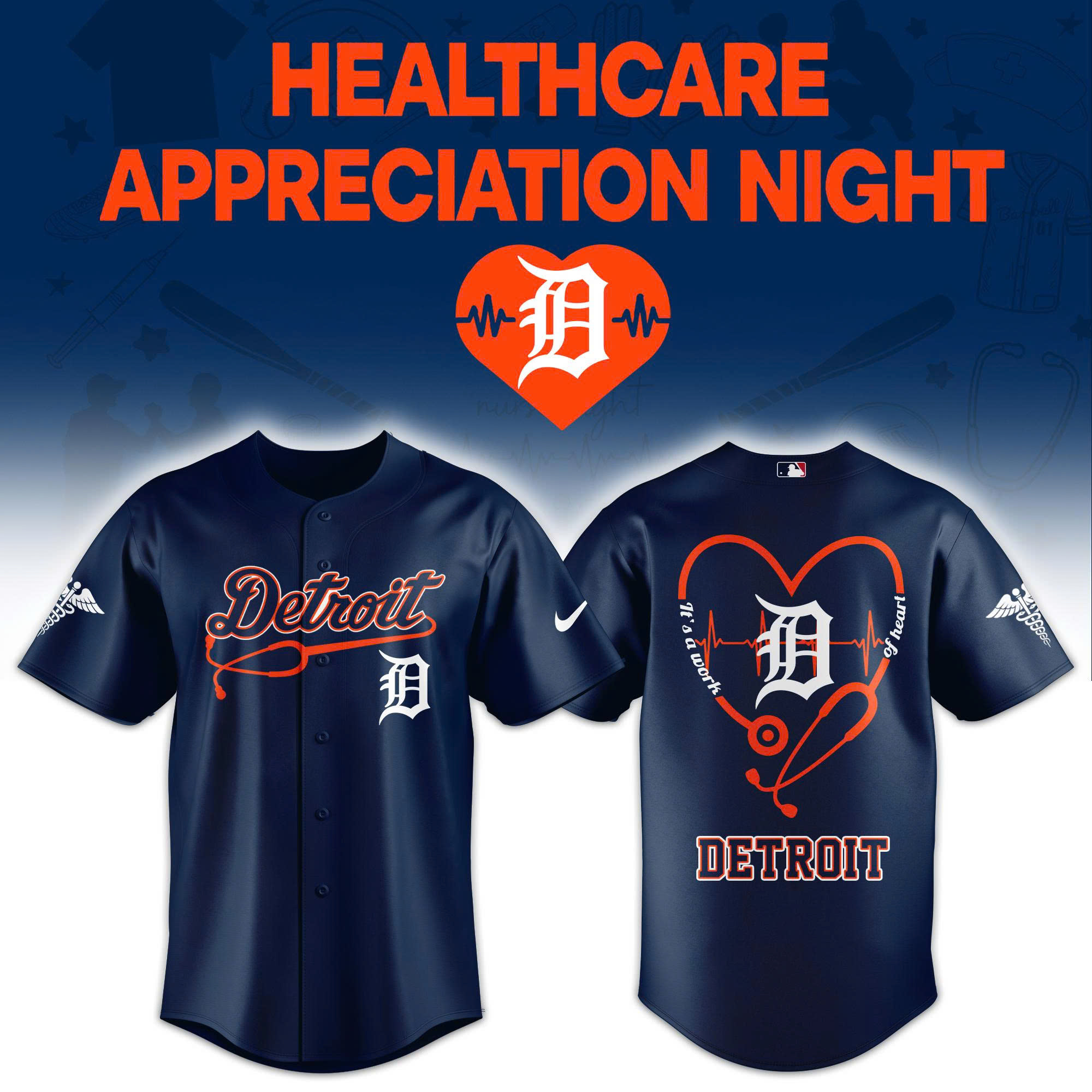 Detroit Tigers Healthcare Appreciation Night Limited Edition Jersey | Jogger | Cap
