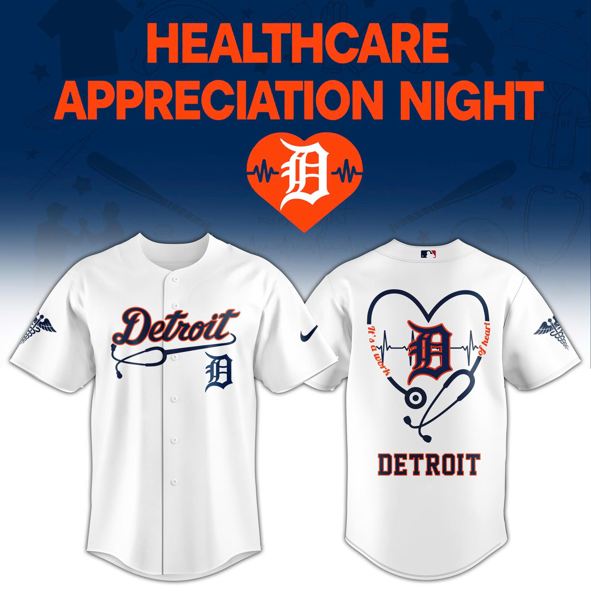 Detroit Tigers Healthcare Appreciation Night Limited Edition Jersey | Jogger | Cap