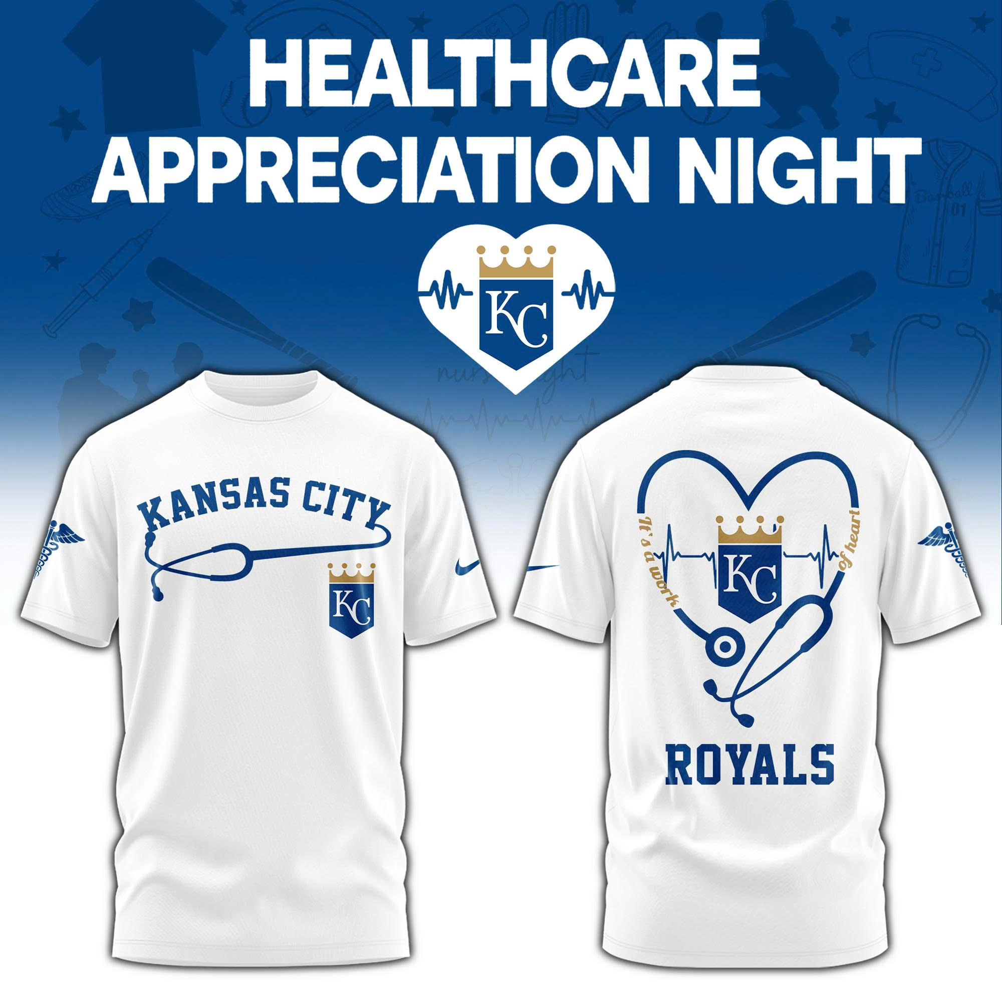 Kansas City Royals Healthcare Appreciation Night Limited Edition Tshirt | Jogger | Cap V2