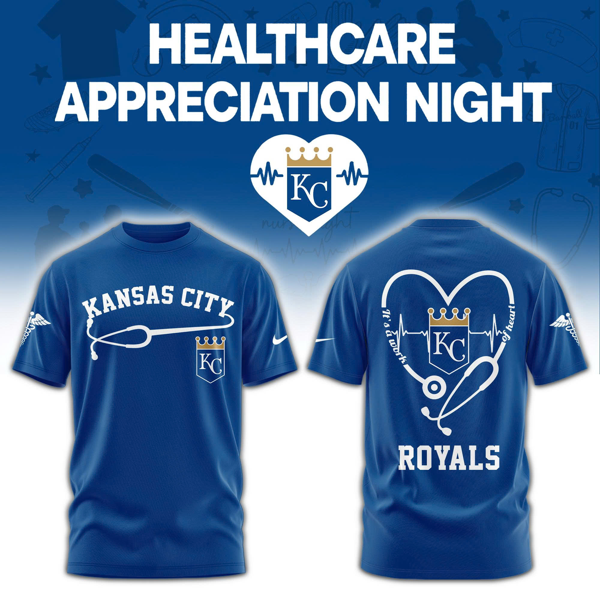 Kansas City Royals Healthcare Appreciation Night Limited Edition Tshirt | Jogger | Cap V2