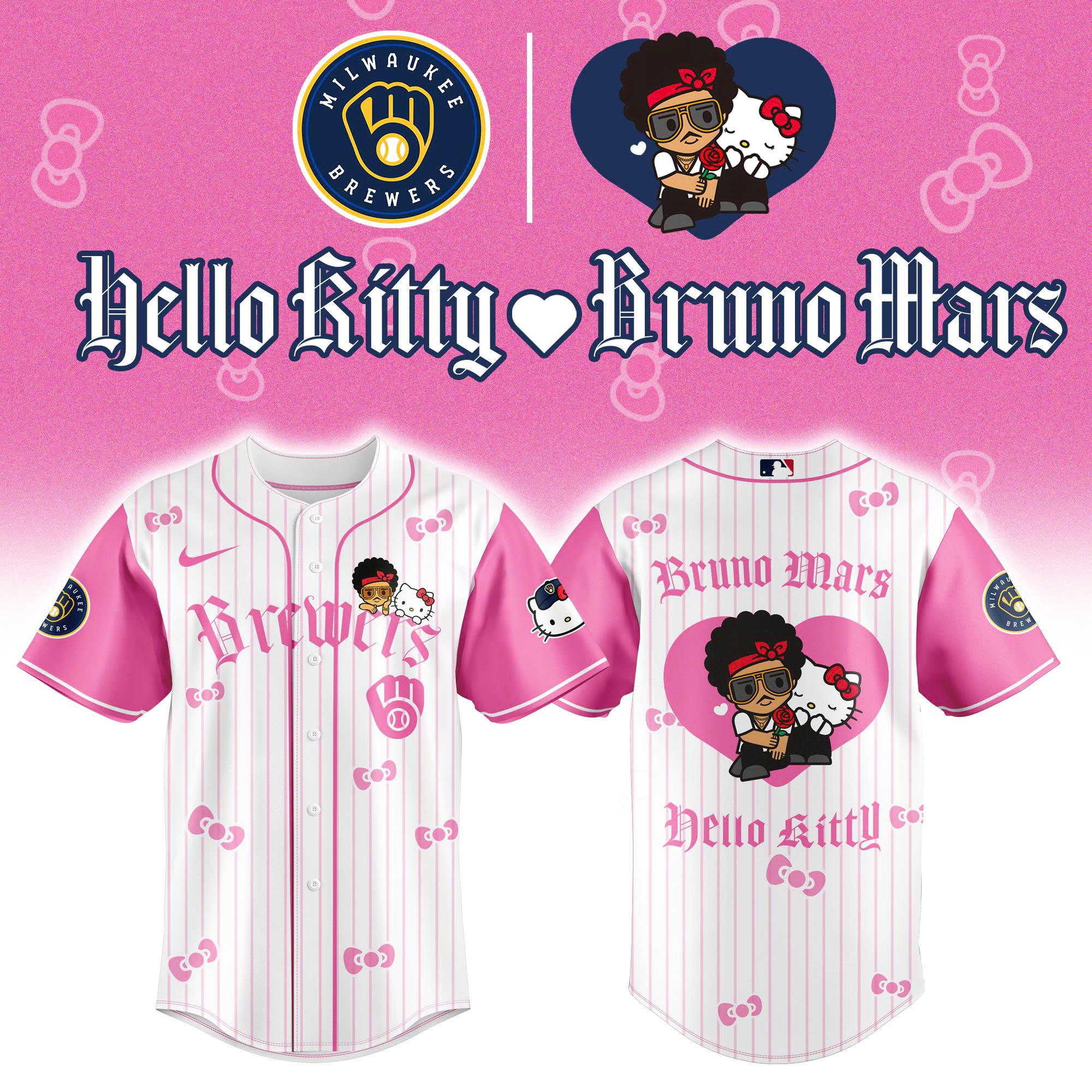 Milwaukee Brewers x BRUNO MARS x HELLO KITTY Jersey | Jogger | Cap