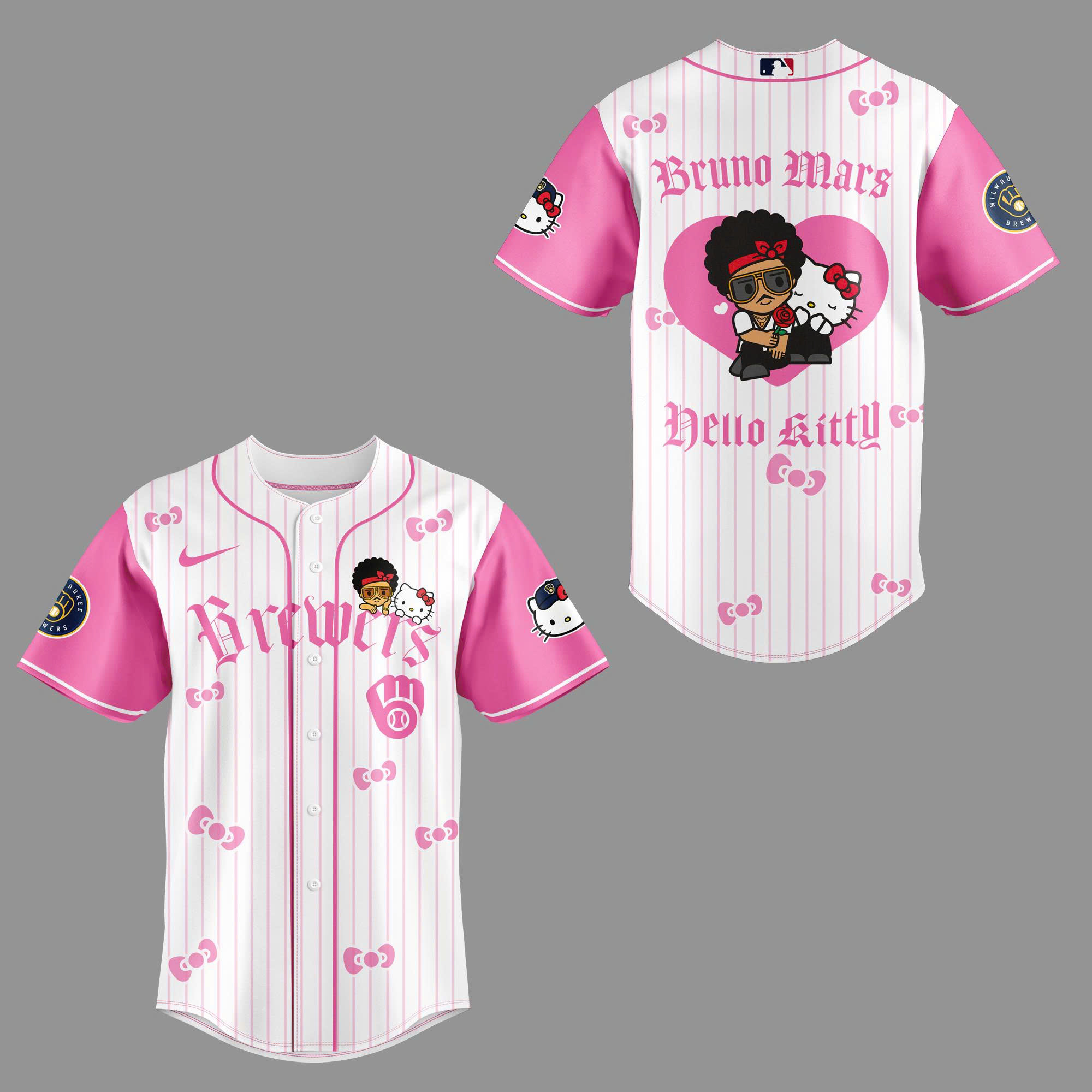 Milwaukee Brewers x BRUNO MARS x HELLO KITTY Jersey | Jogger | Cap - Image 2