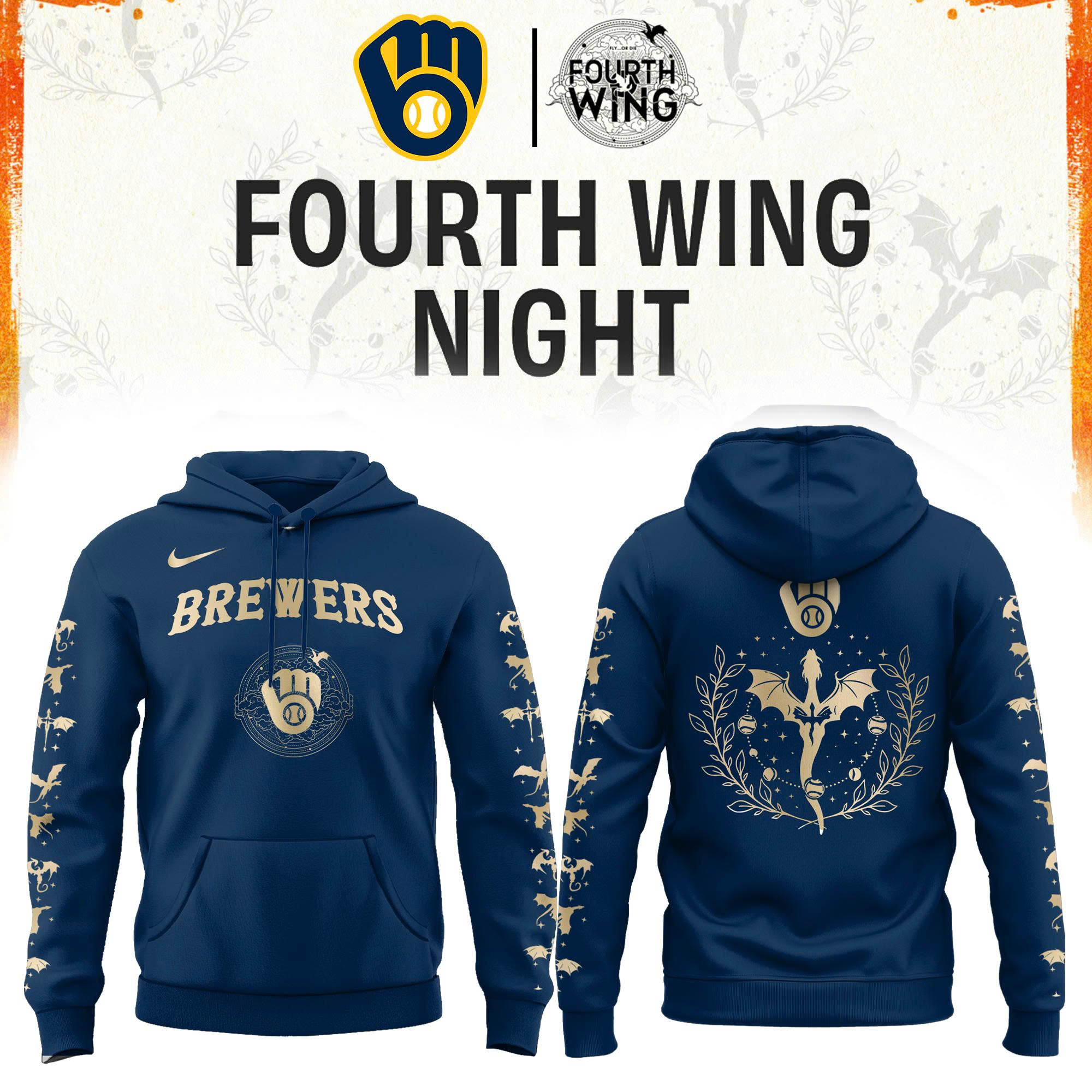 Milwaukee Brewers Fourth Wings Night Limited Edition Hoodie| Cap | Jogger