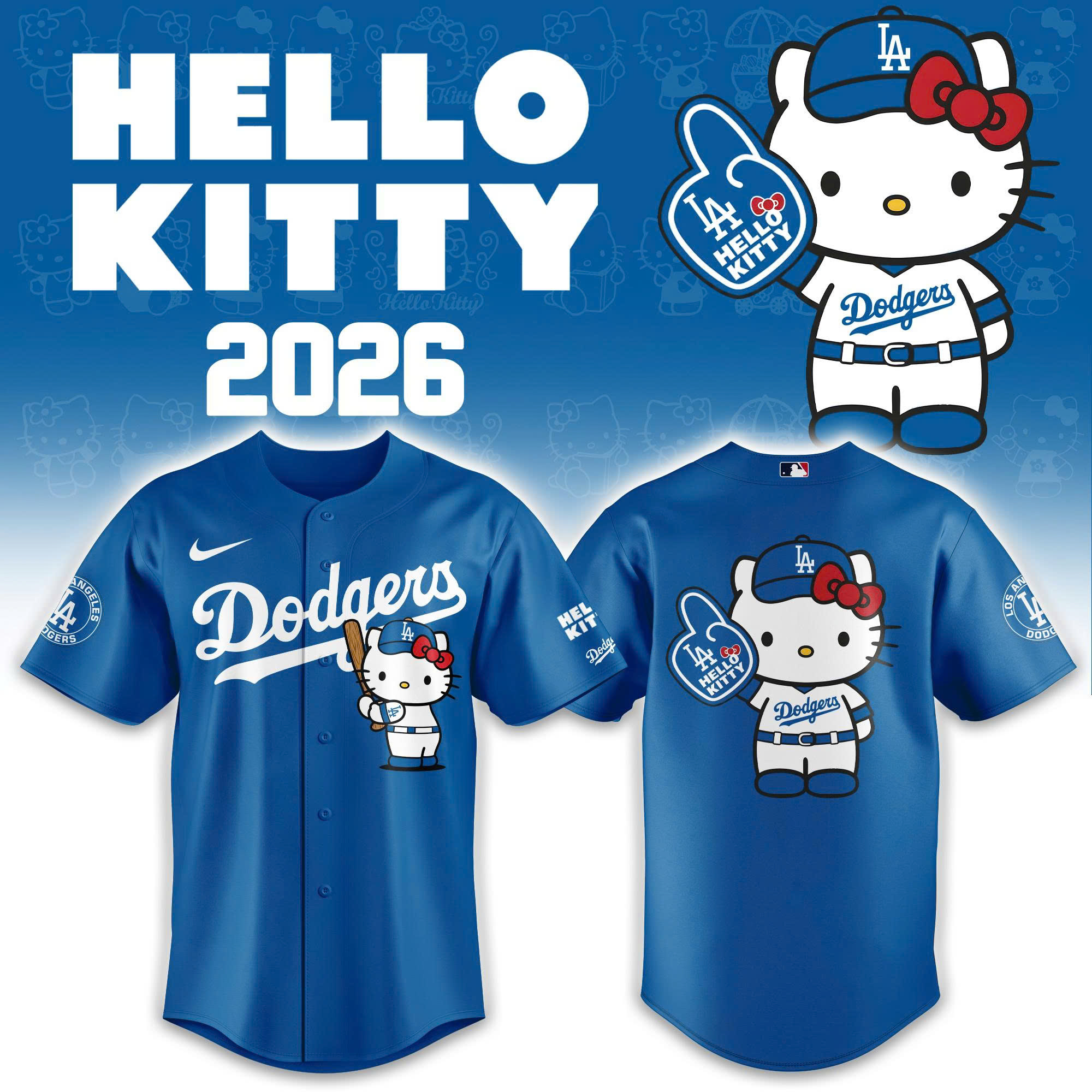 Los Angeles Dodgers Hello Kitty Night Limited Edition Jesey| Cap | Jogger